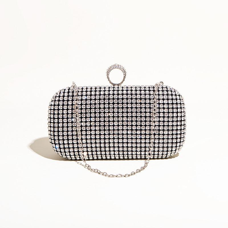 Hand diamond-encrusted dinner bag Hand bag chain small square bag 689059915170