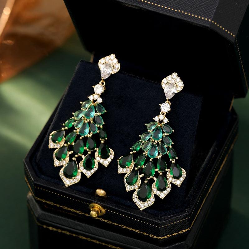 Diamond feather earrings 712913607847