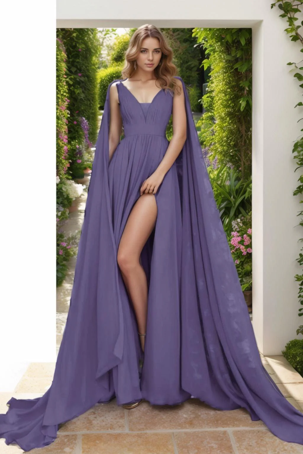 A-Line Floor Length Chiffon Prom Dress CS0454