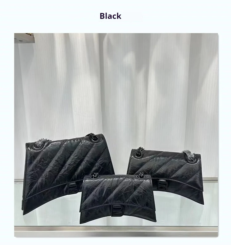 Cowhide pleated diamond check chain bag evening bag 706471330384