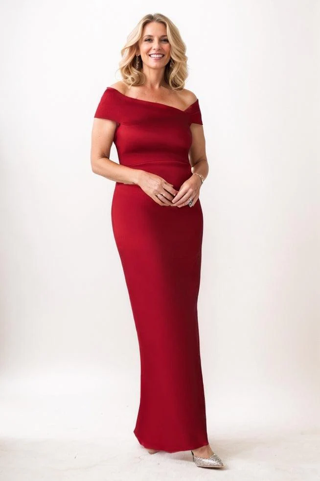 Sheath Maxi Elastic Silk like Satin Mother Of The Bride Dress CM0329