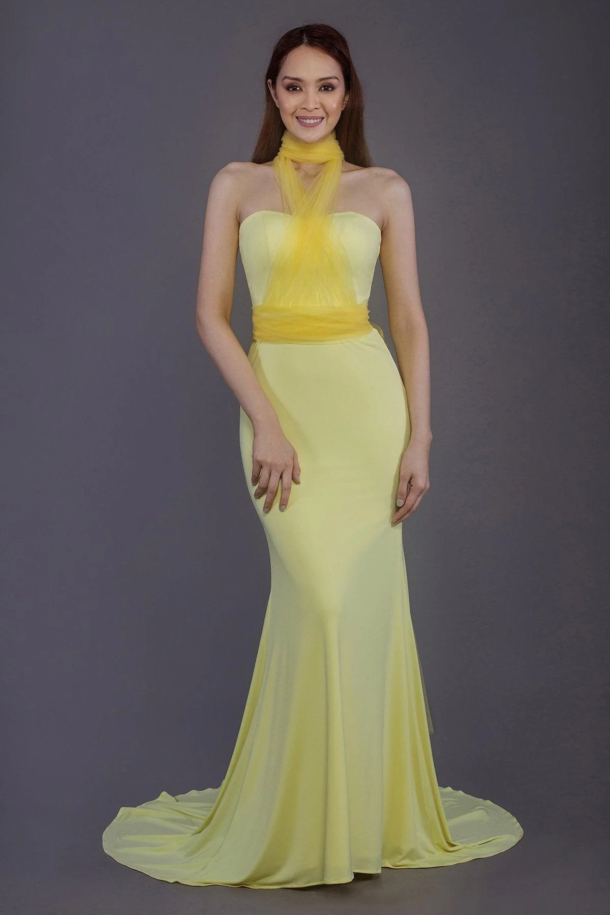 Mermaid Court Train Knitted Fabric Bridesmaid Dress PR3498