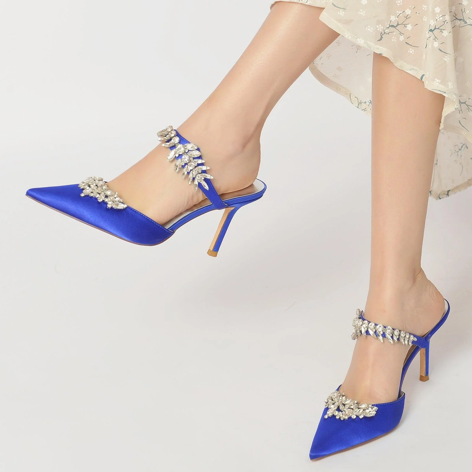 Stiletto Heel 8.5cm Silk-Like Shoes CK0158