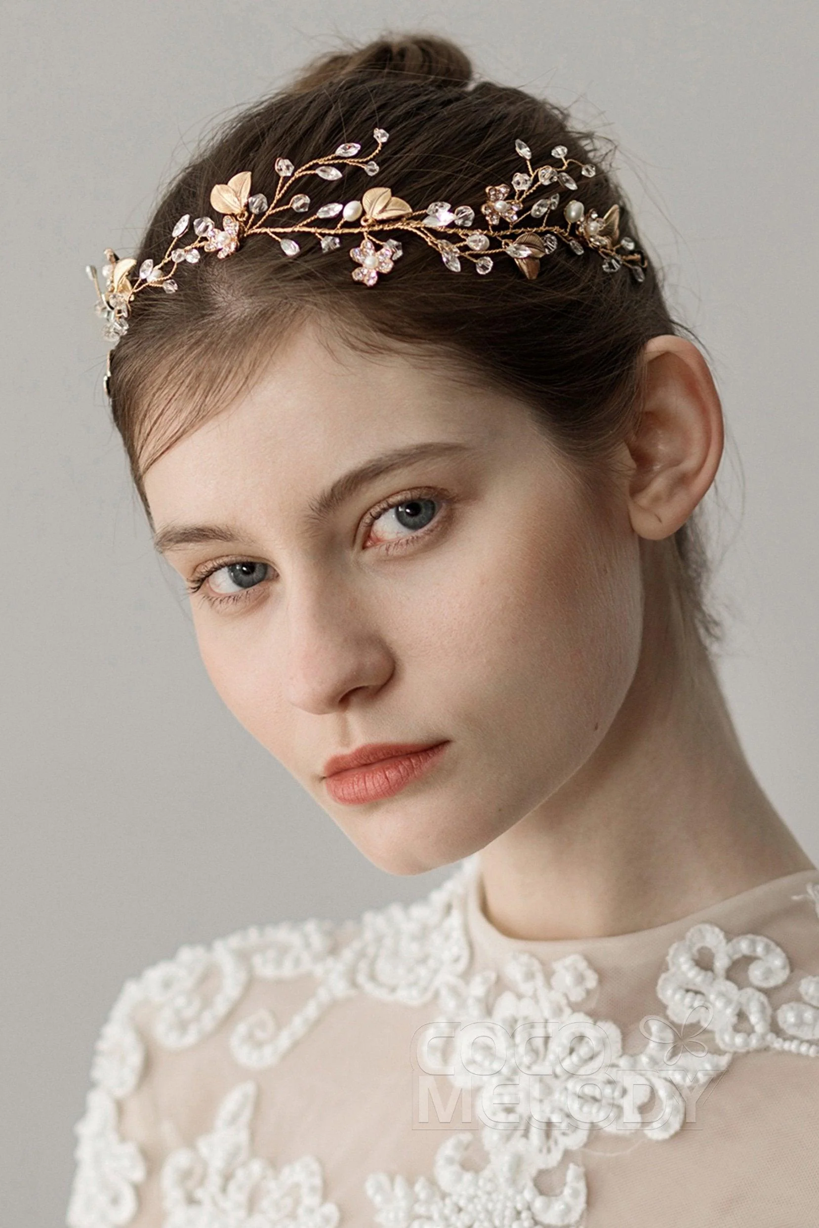 Alloy Headbands with Imitation Pearl and Crystals CH0207