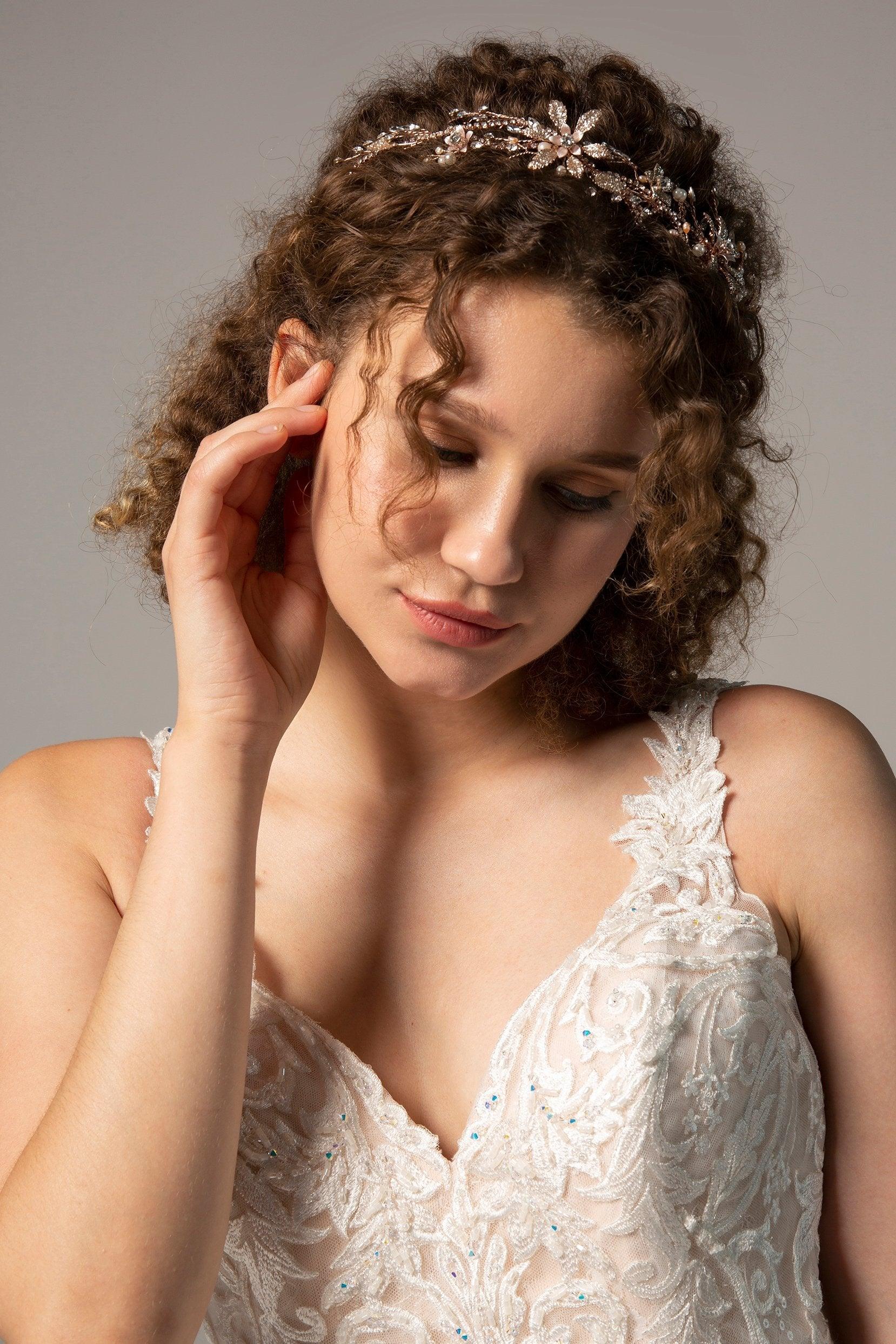 Alloy Headpieces with Pearl and Rhinestone CH0273
