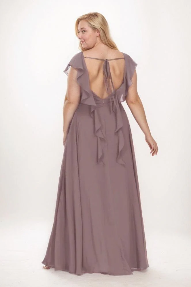 A-Line Maxi Chiffon Bridesmaid Dress CB0763