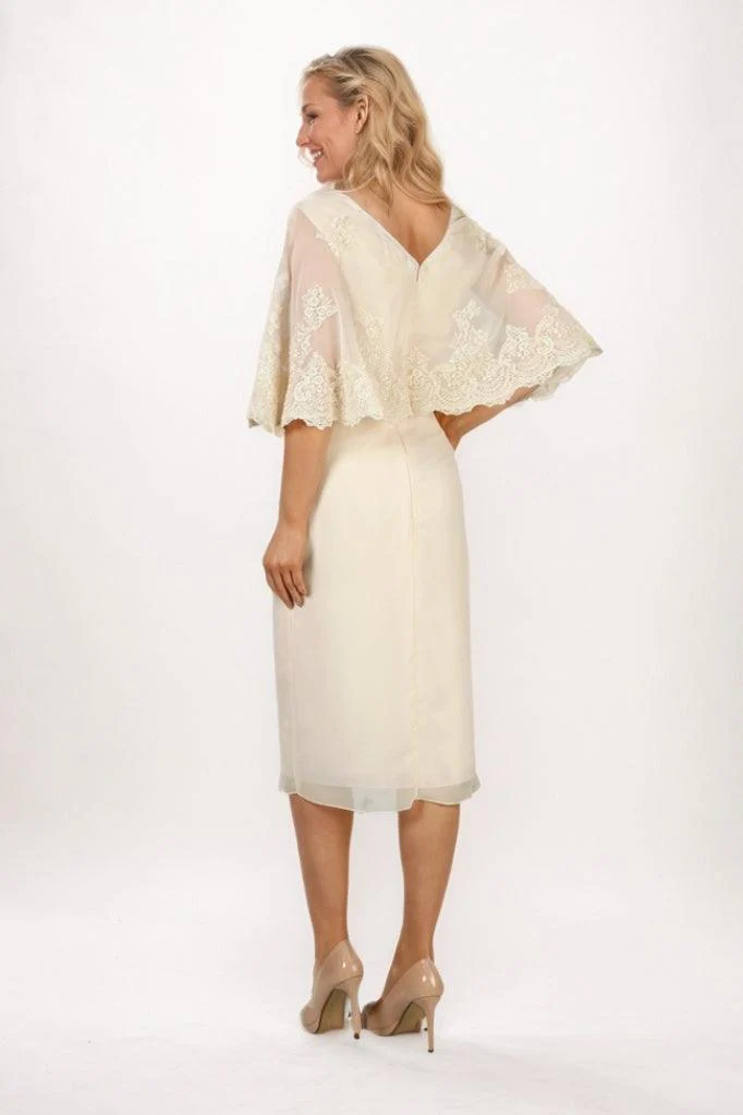 Sheath-Column Midi Chiffon Mother Of The Bride Dress CM0280
