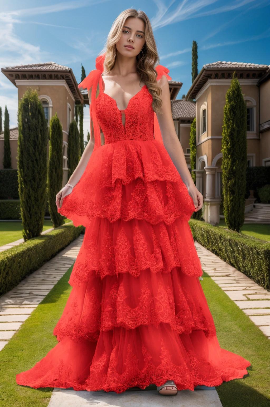 Ball Gown Sweep-Brush Train Tulle Prom Dress CS0461