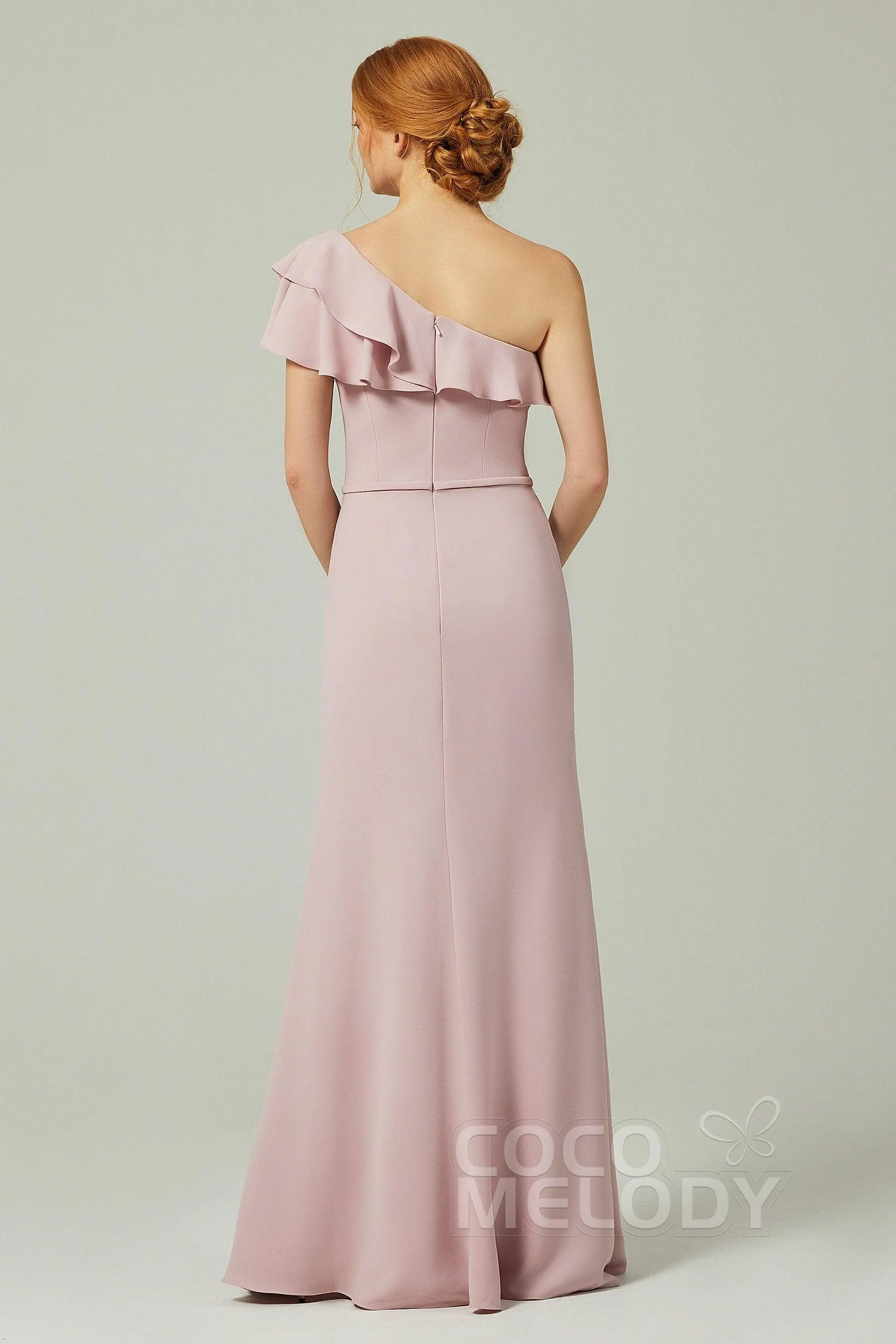 Sheath-Column Floor Length Chiffon Bridesmaid Dress CB0349