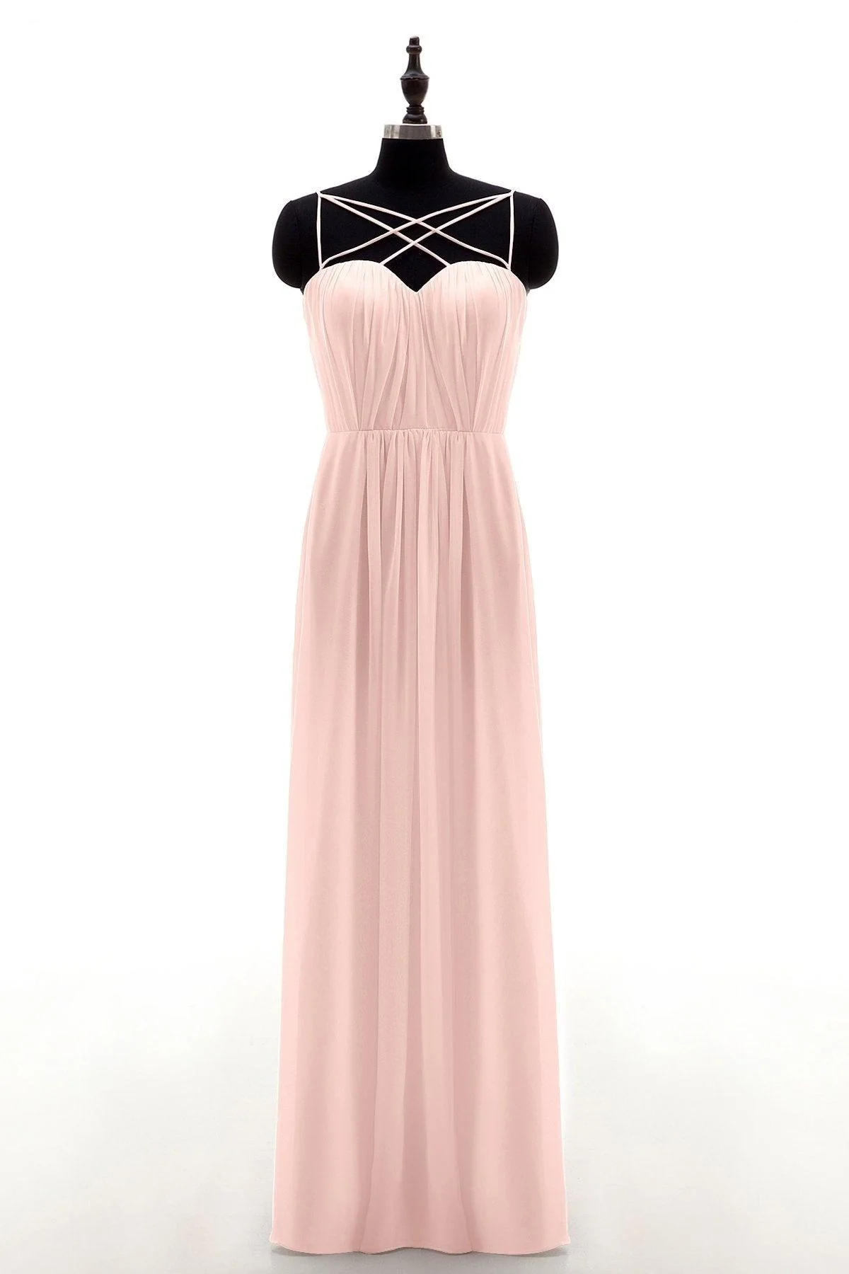 Sheath-Column Floor Length Chiffon Bridesmaid Dress NB3315