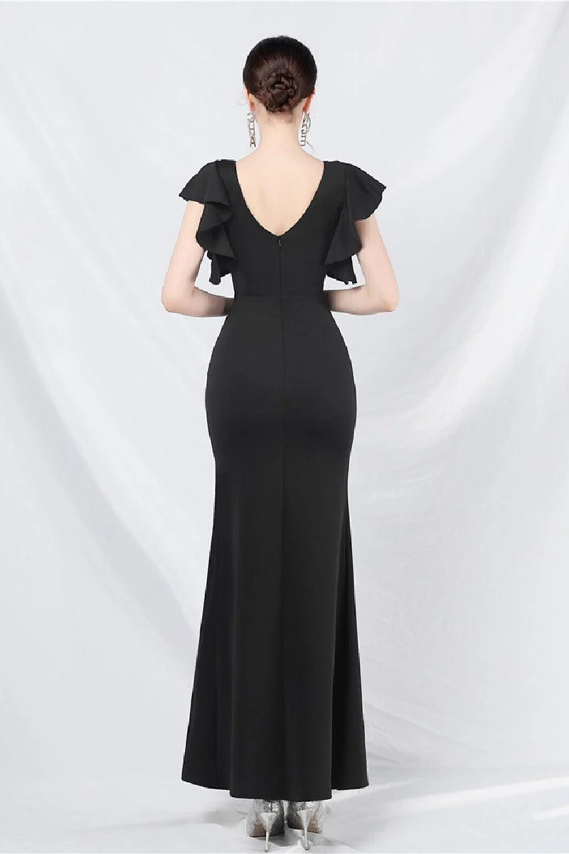 Sheath-Column Ankle Length Stretch Satin Cocktail Dress 787169199492