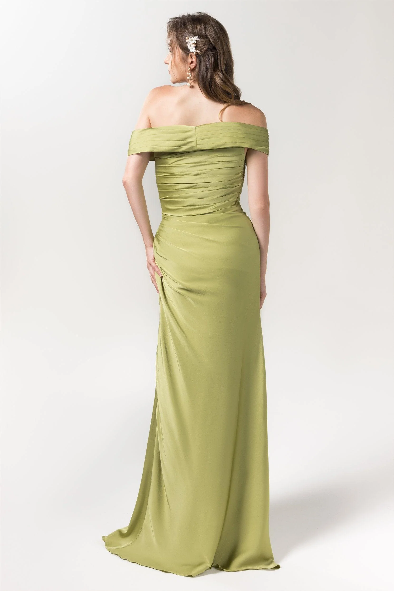 Sheath Floor Length Luxe Satin Bridesmaid Dress Formal Dresses CB0580CR