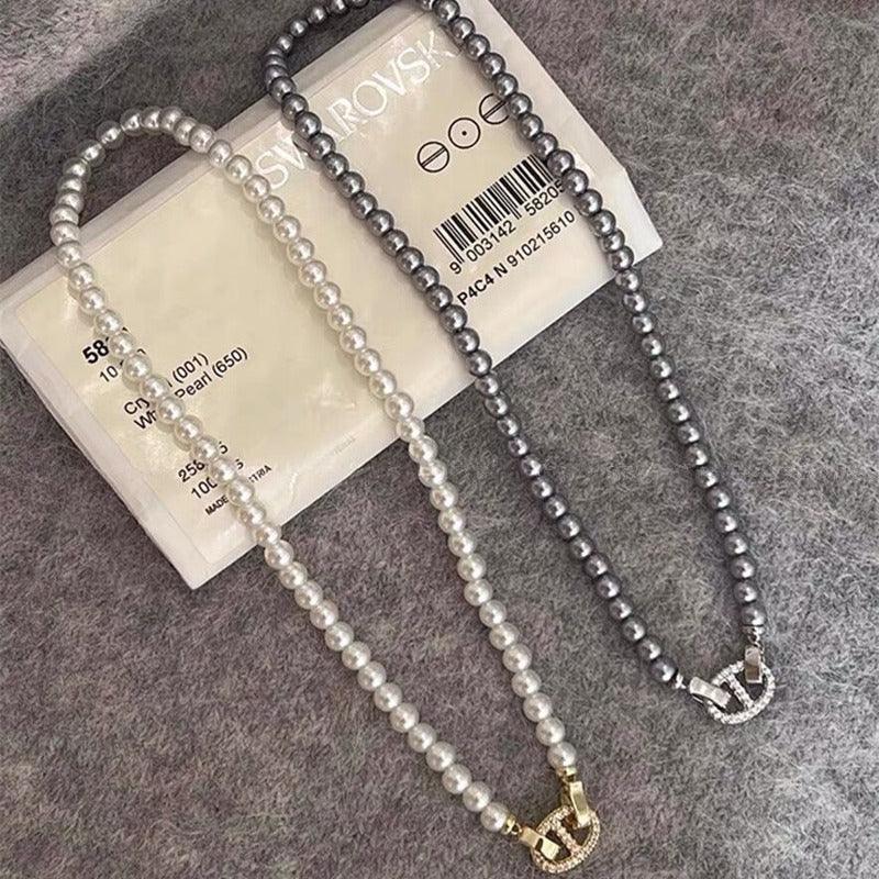 Pearl necklace sweater chain choker collarbone chain 748784777293