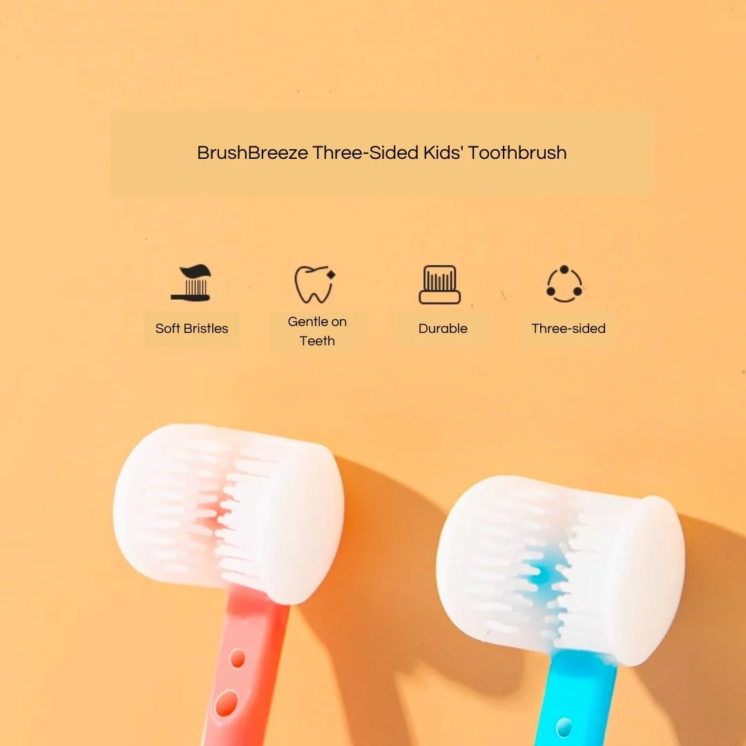 BrushBreeze Three-Sided Kids' Toothbrush