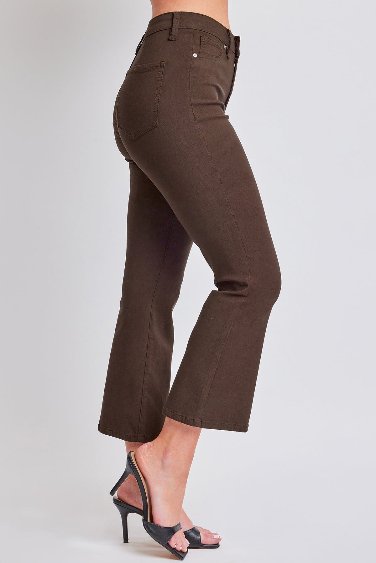 Women's Hyperstretch Cropped Kick Flare Leg Pants, Cocoa