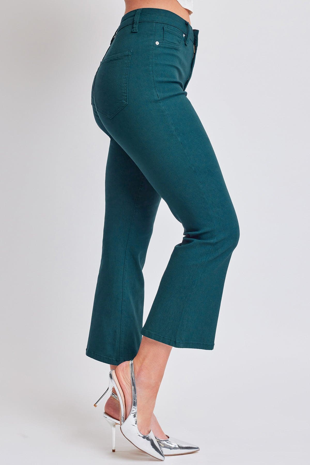Women's Hyperstretch Cropped Kick Flare Leg Pants, Blue Steel
