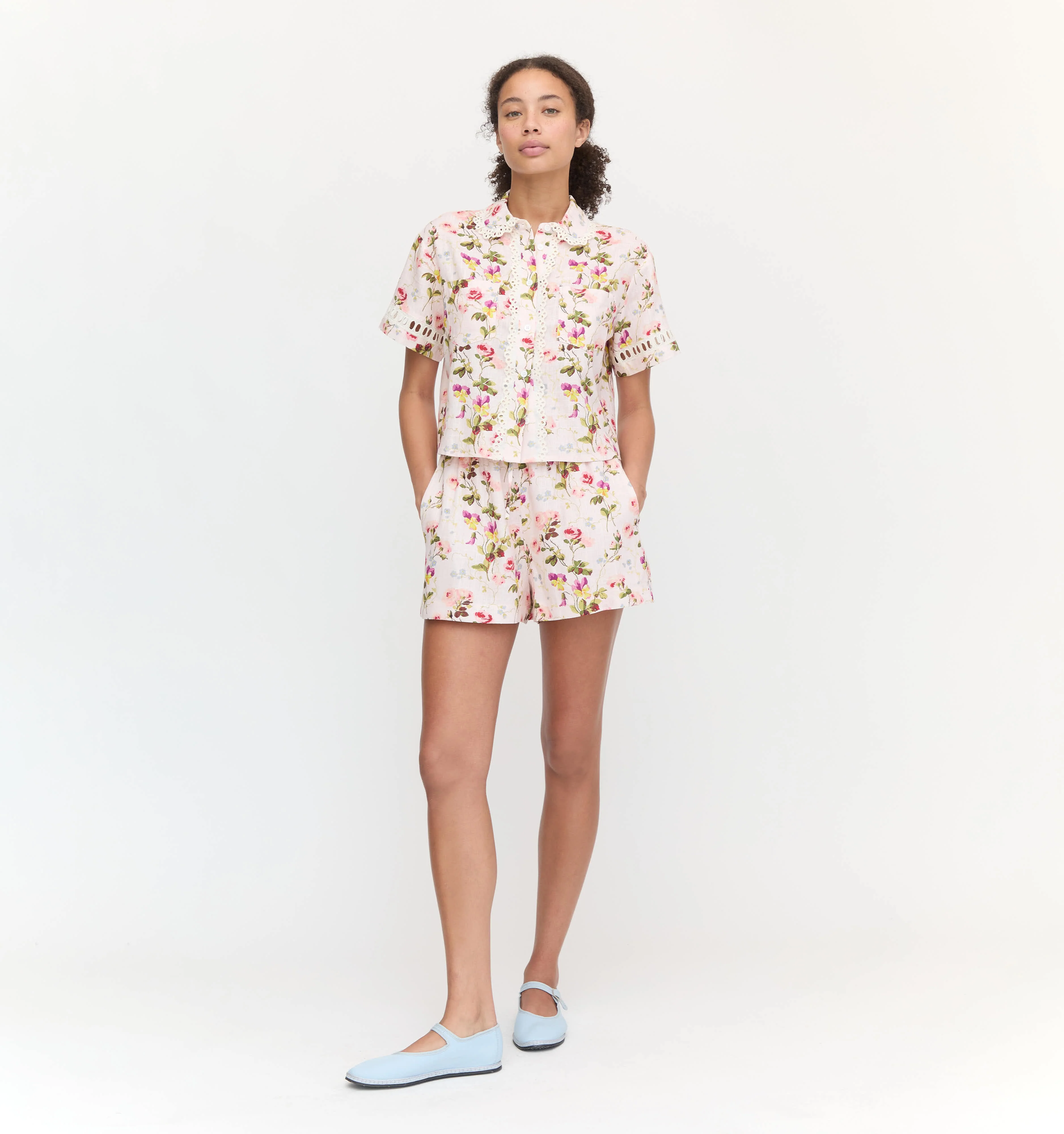 The Audrey Shorts - Pink Bluebonnet