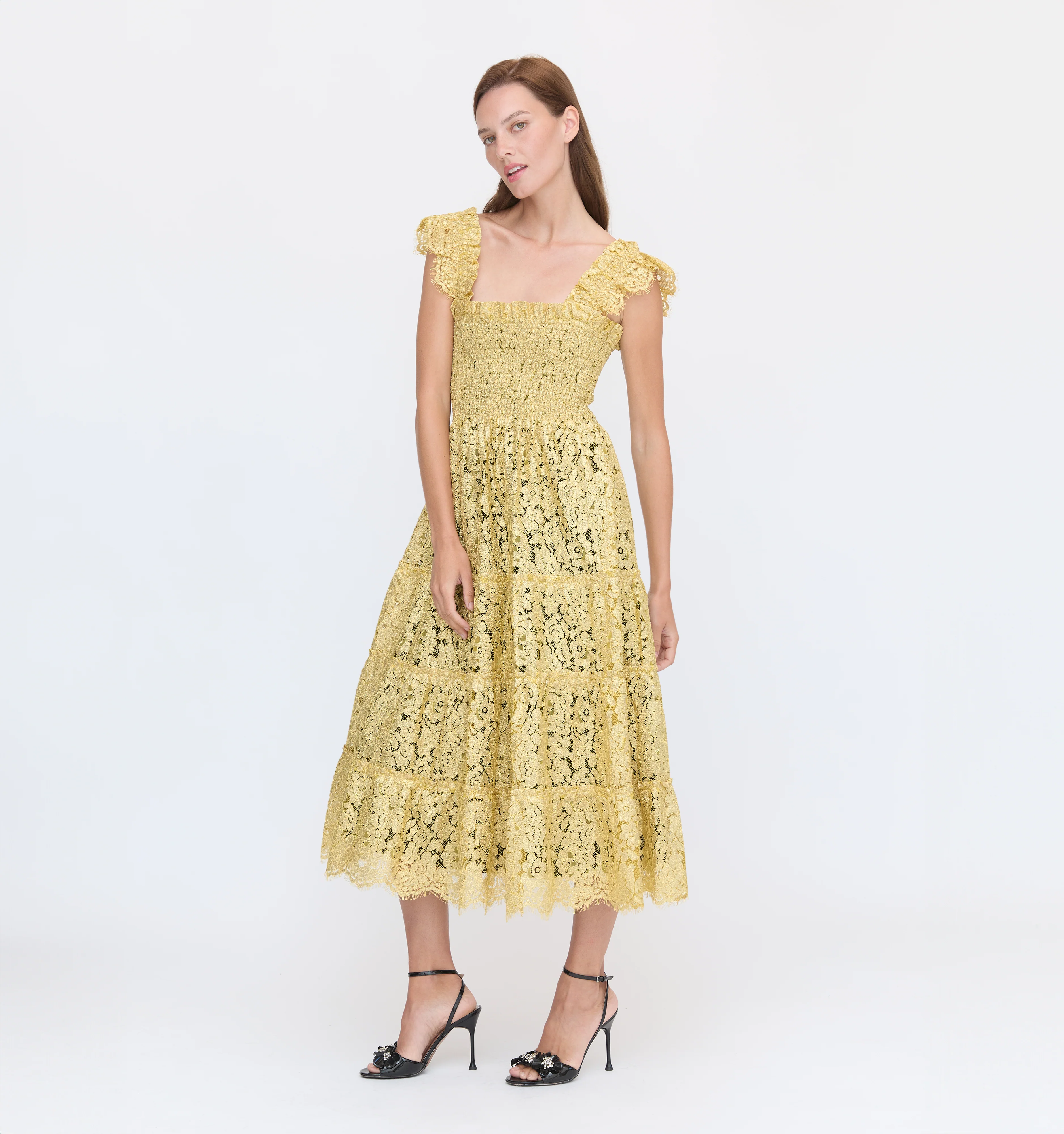 The Lace Ellie Nap Dress - Gold Lace