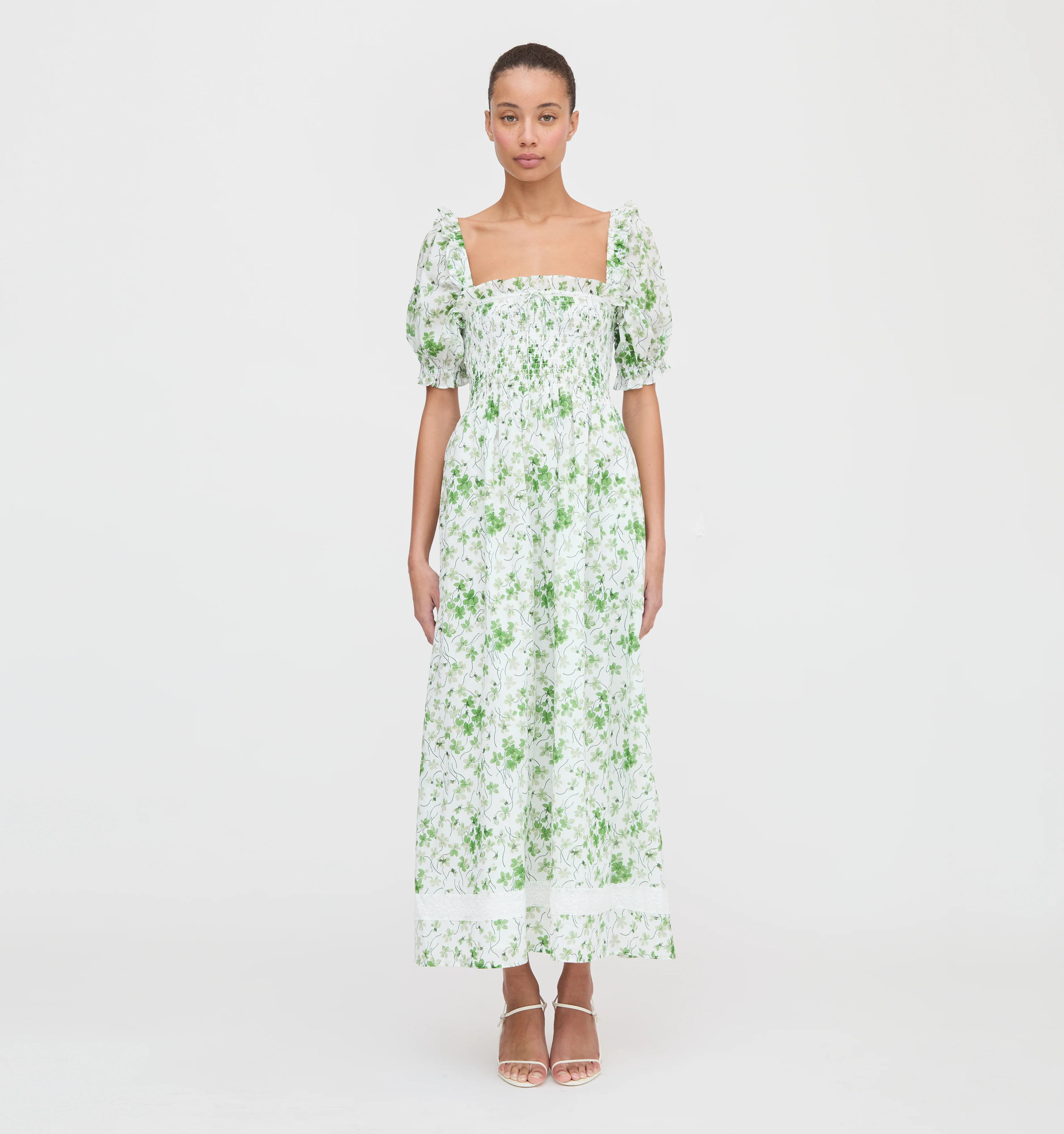 The Scarlett Nap Dress - Green Sweet Peas