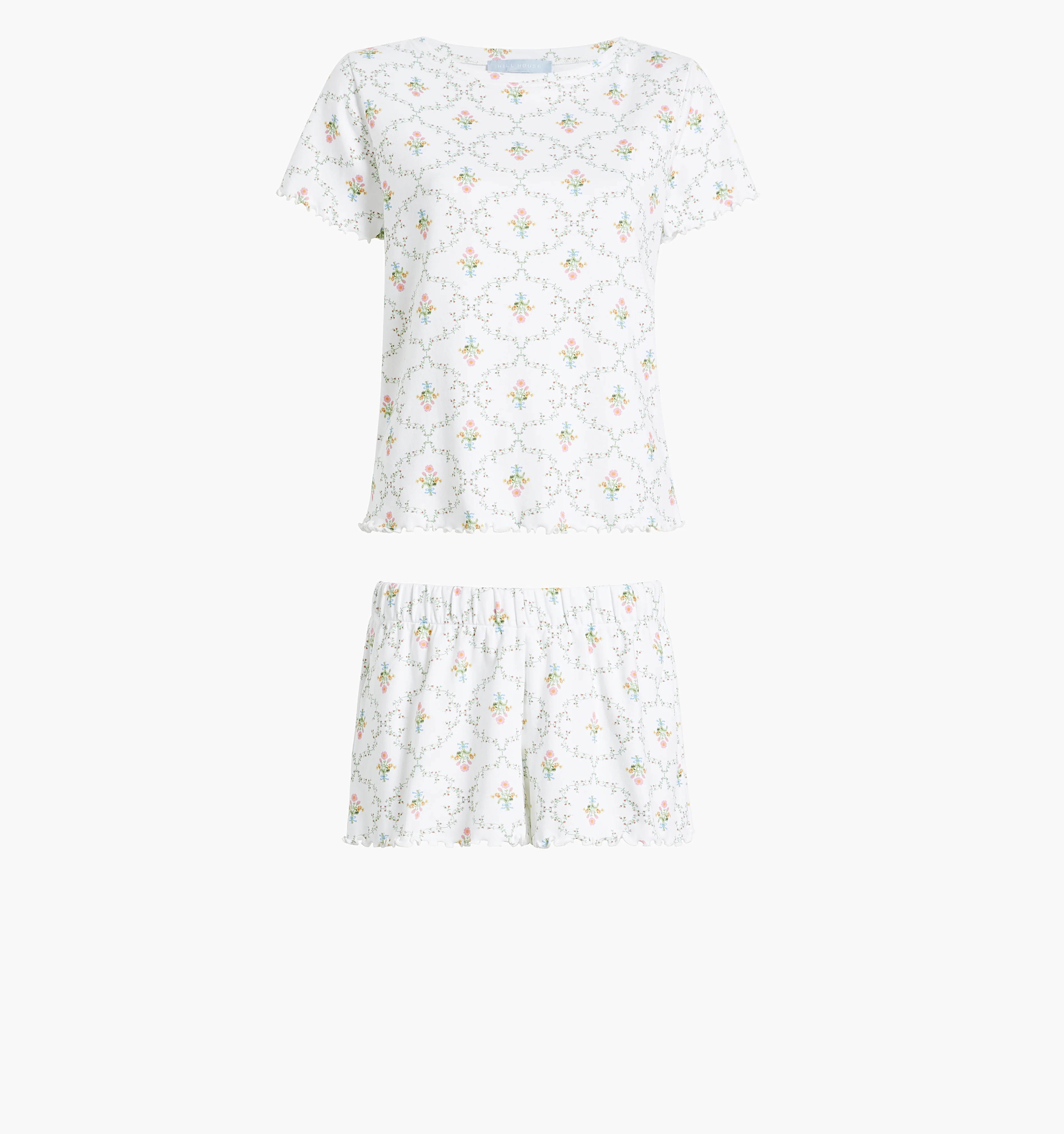 The Nina Pajama Set - Pastel Trellis