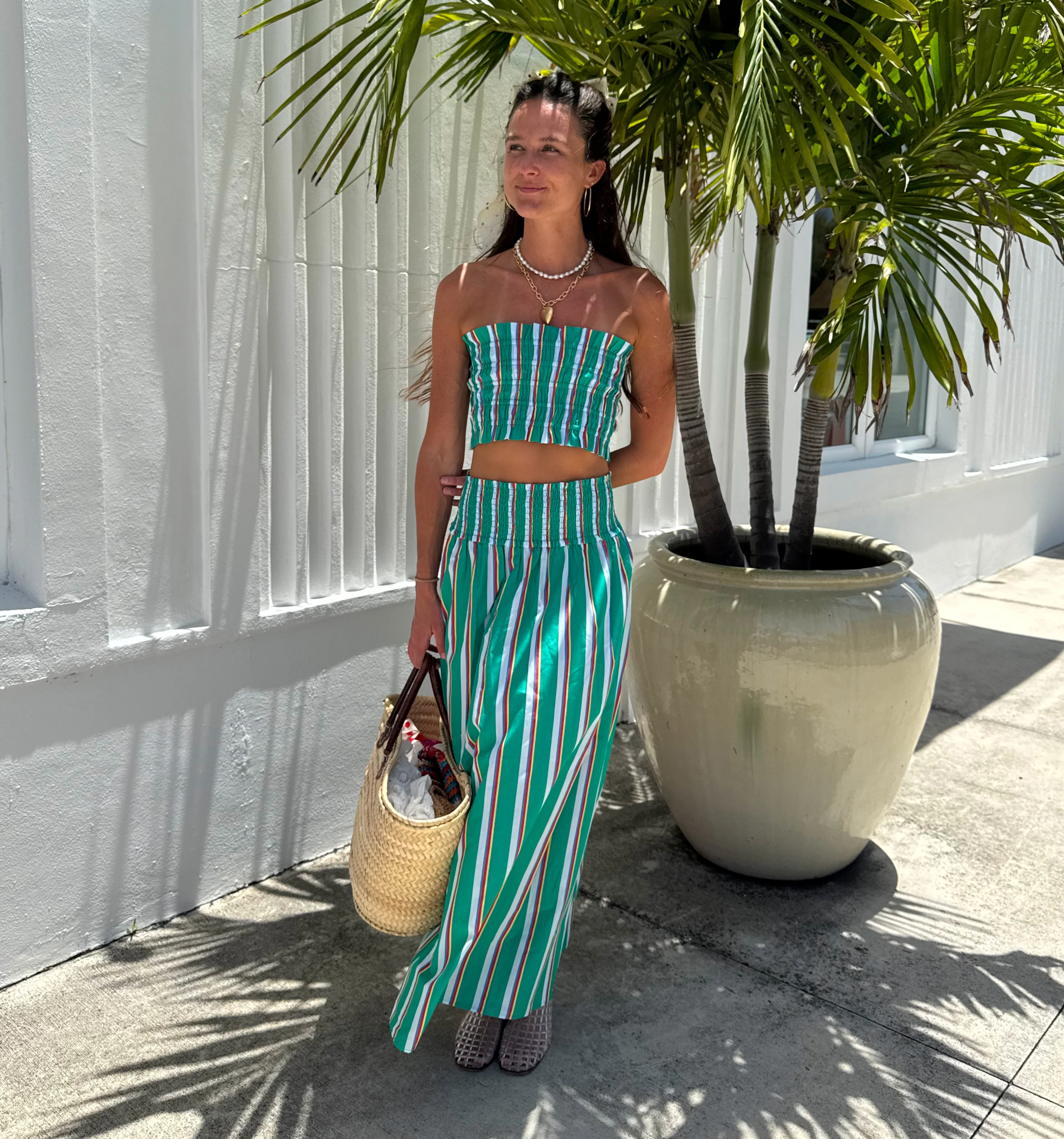 The Delphine Nap Skirt - Sunset Stripe