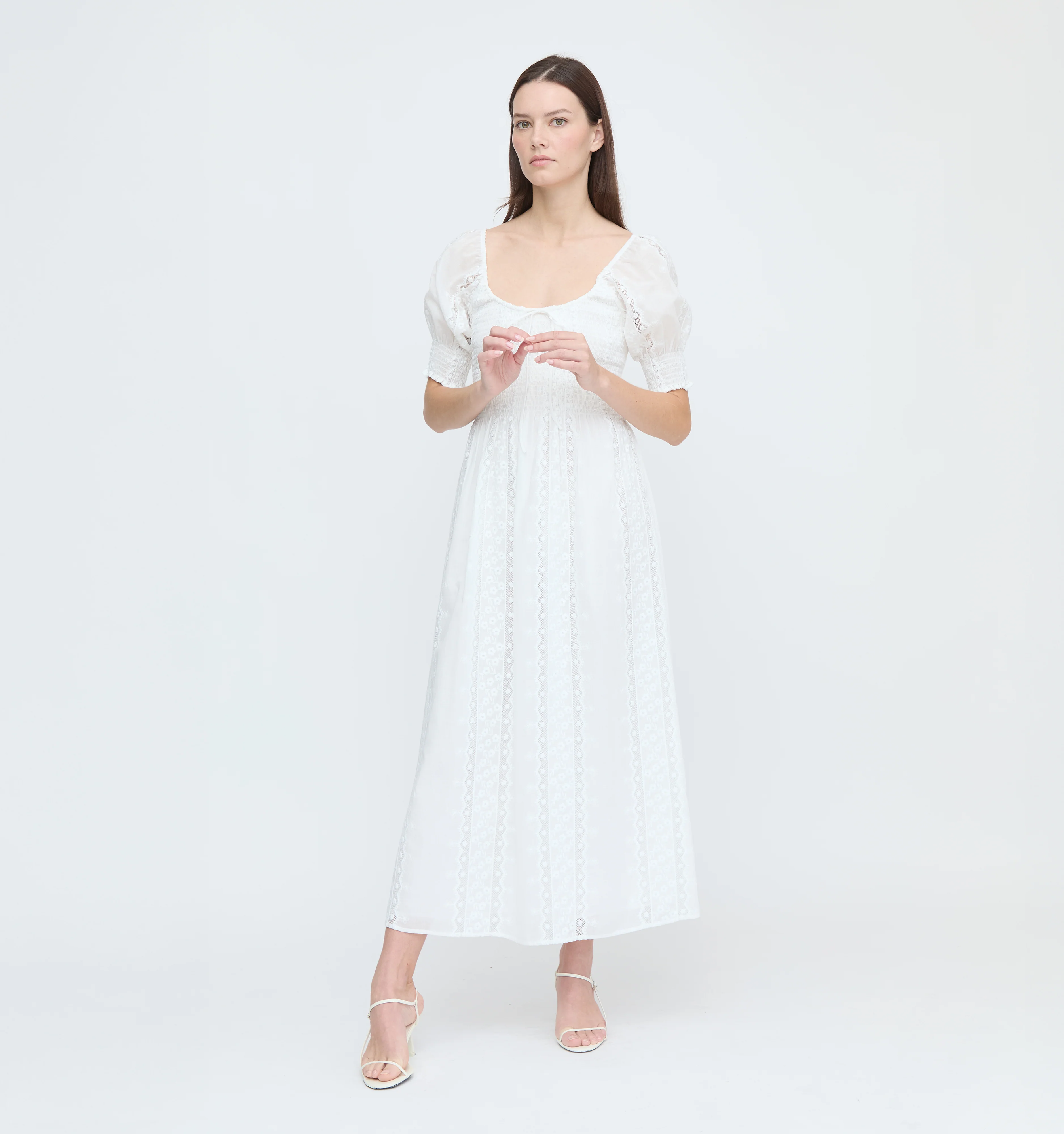 The Madeline Nap Dress - White Broderie Voile