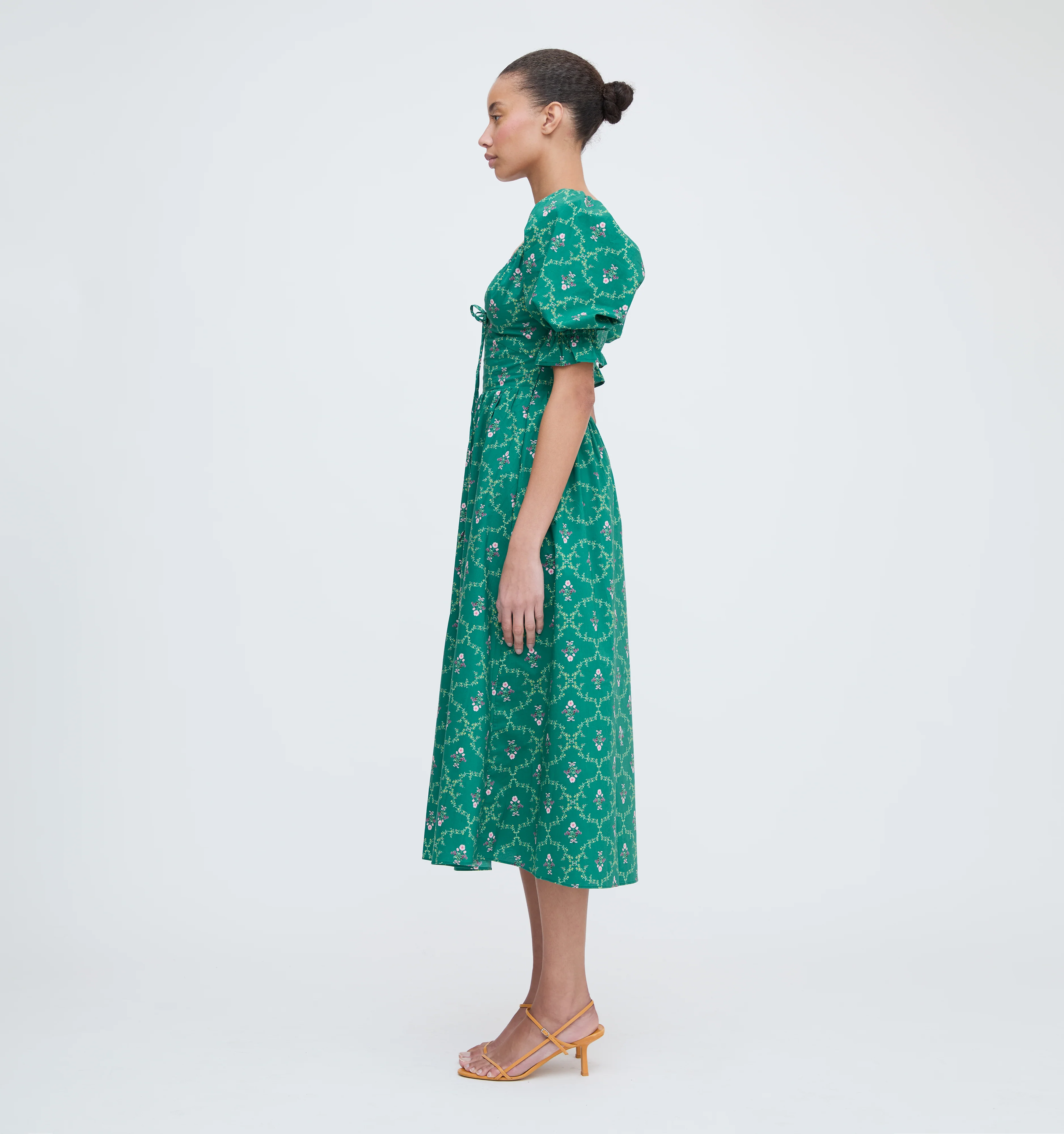The Ophelia Dress - Emerald Trellis