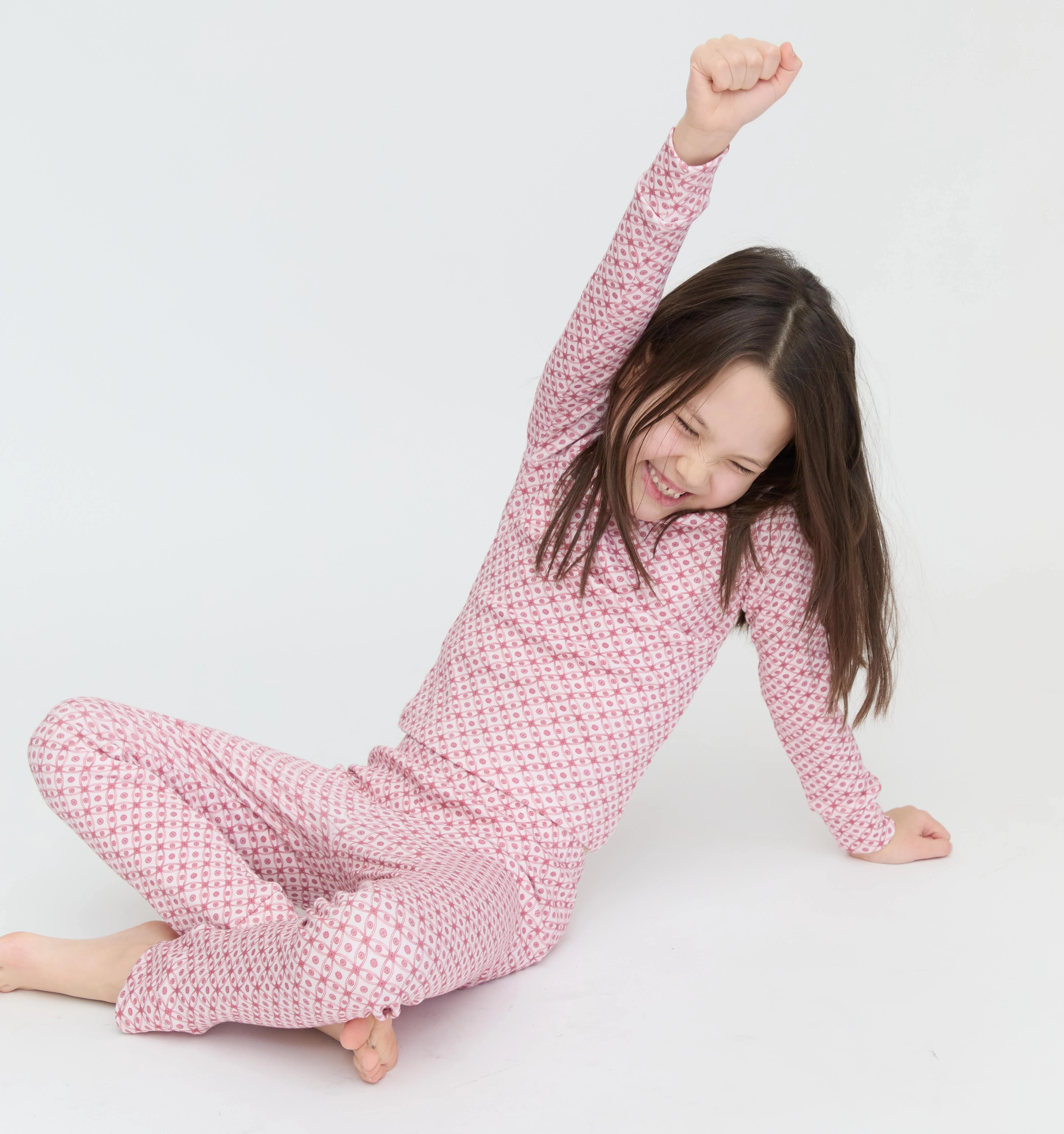 The Tiny PJ Set - Rose Circular Lattice