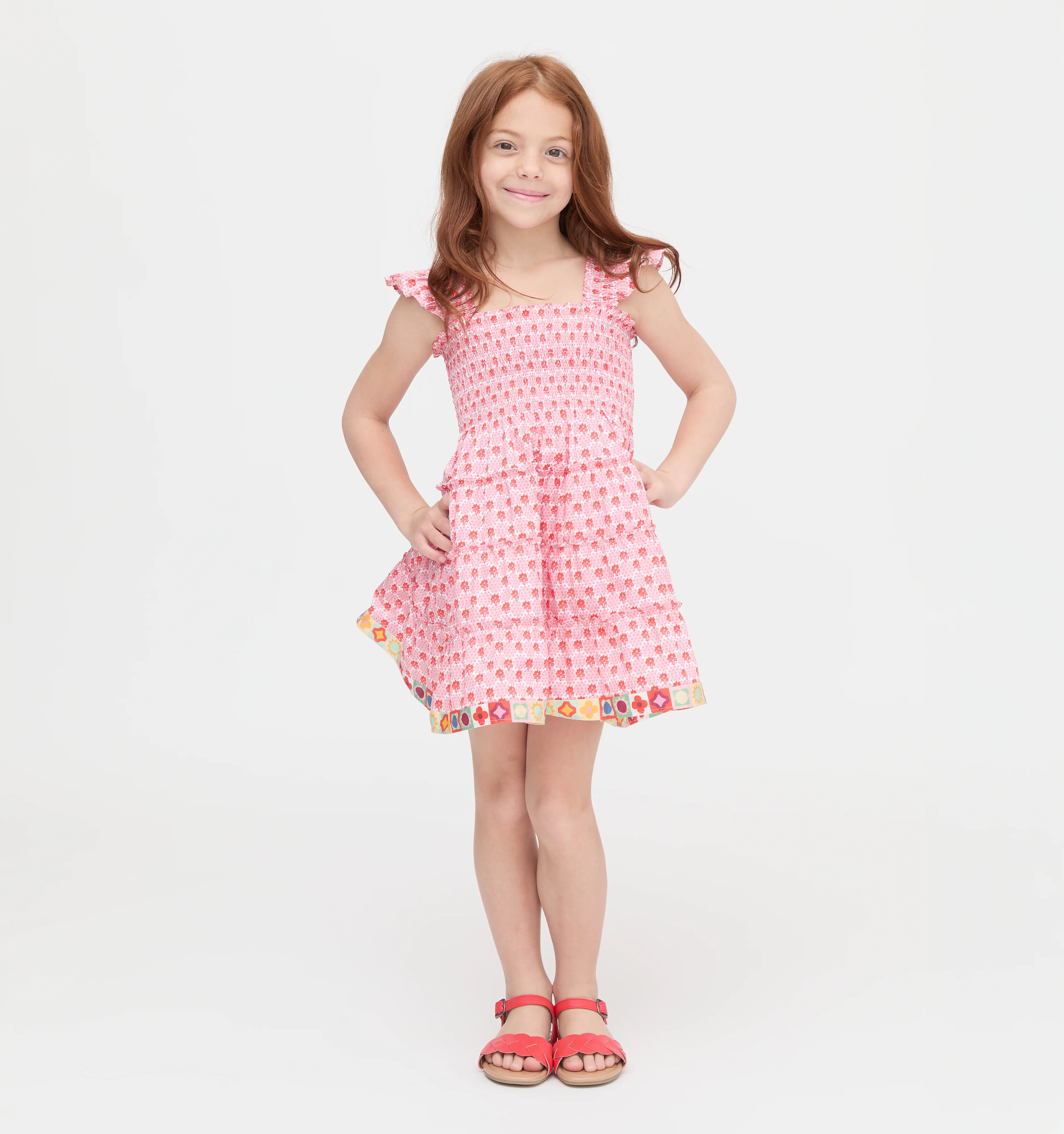 The Tiny Ellie Nap Dress - Pink Cala Check