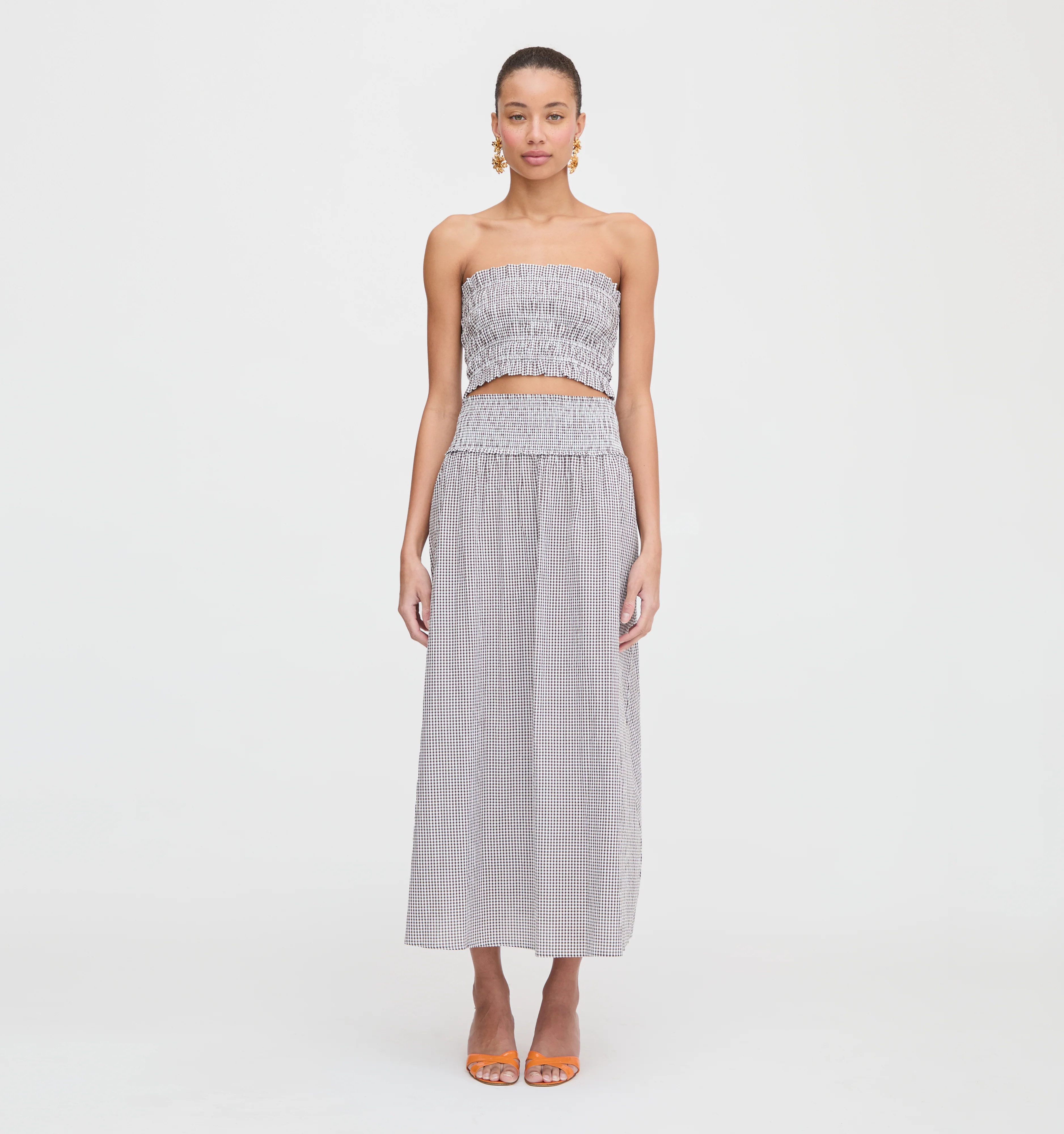 The Delphine Nap Skirt - Chocolate Gingham