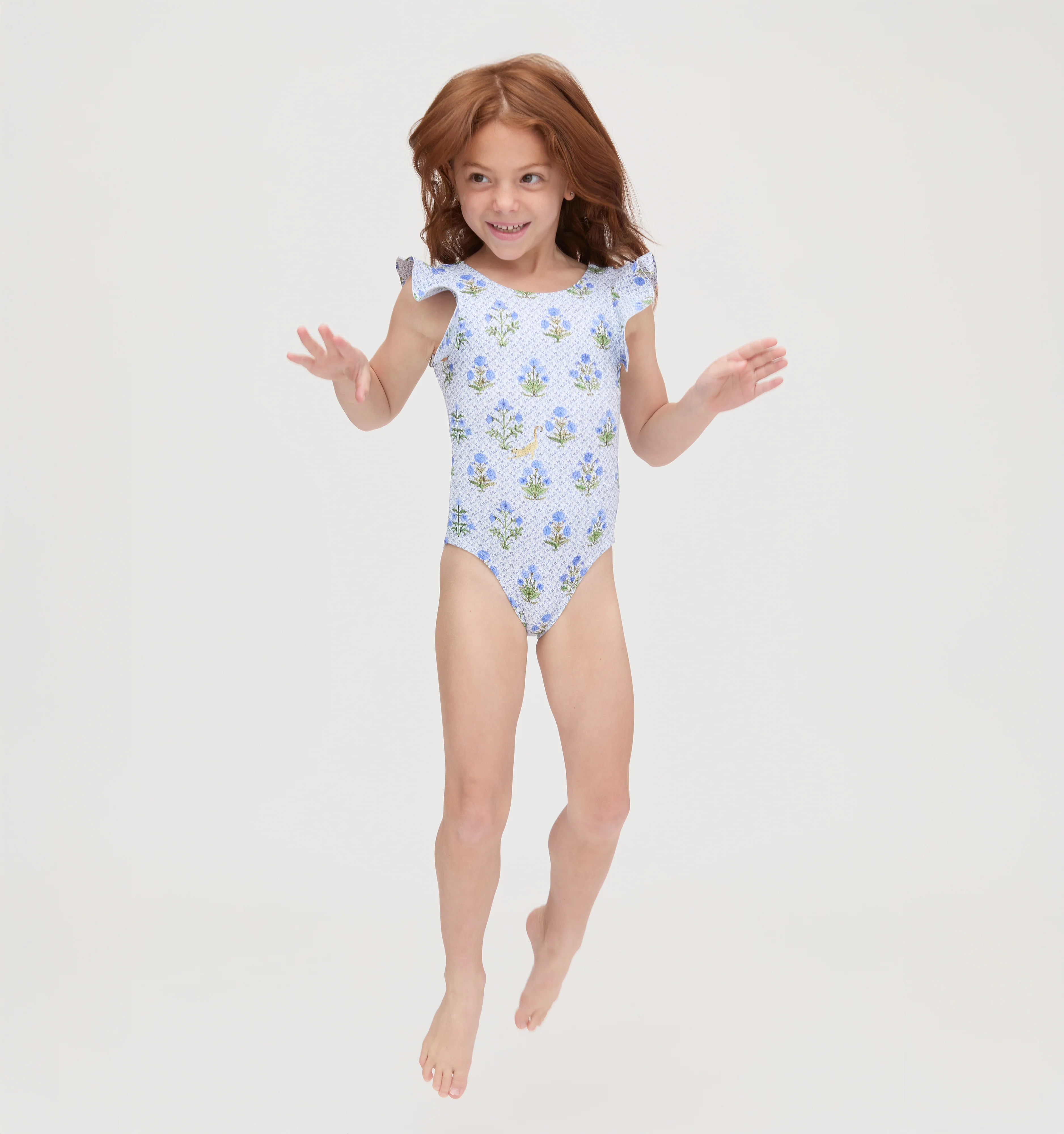 The Baby Rosie Swimsuit - Blue Block Print