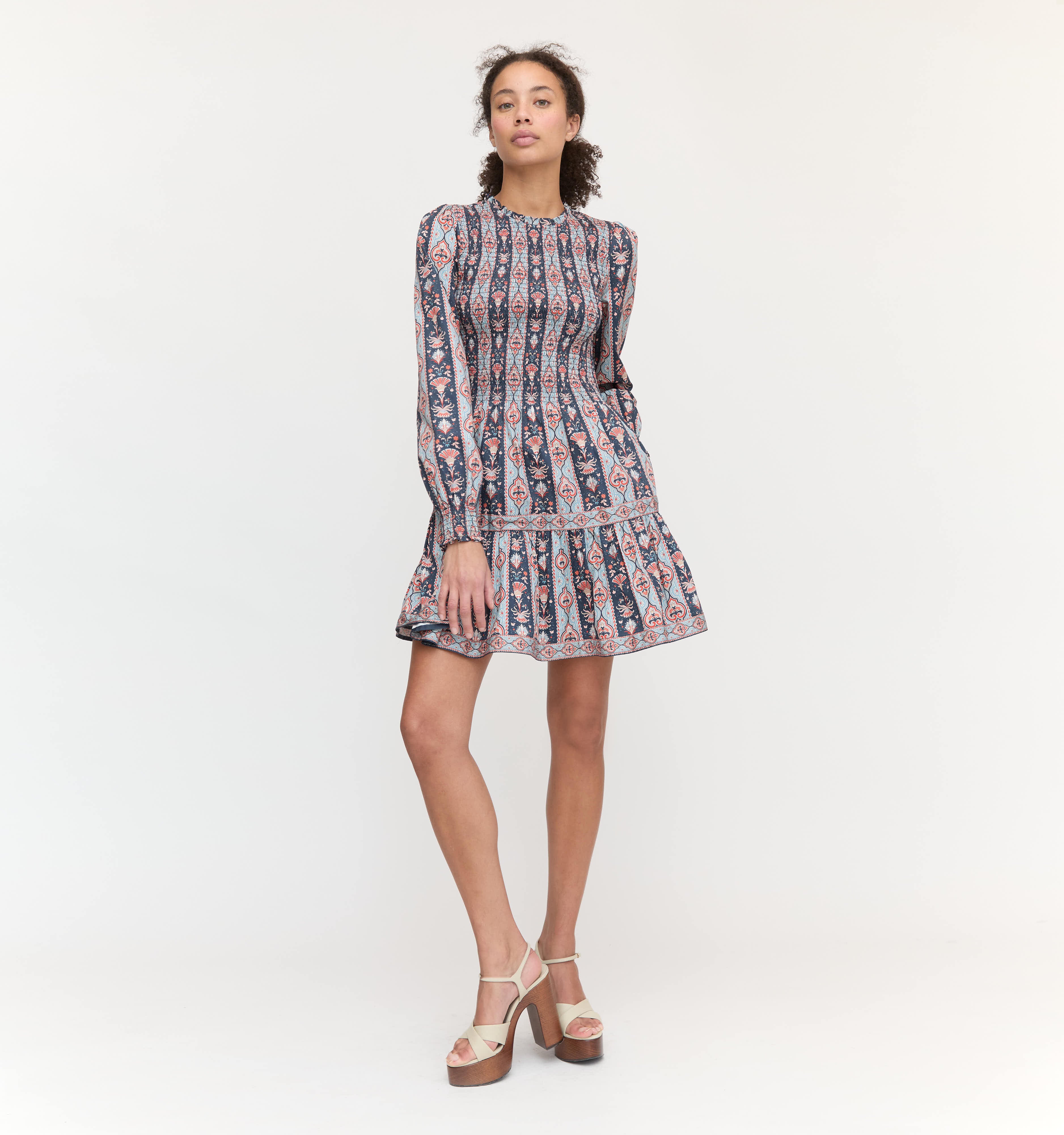 The Viviana Mini Nap Dress - Navy Emma Stripe