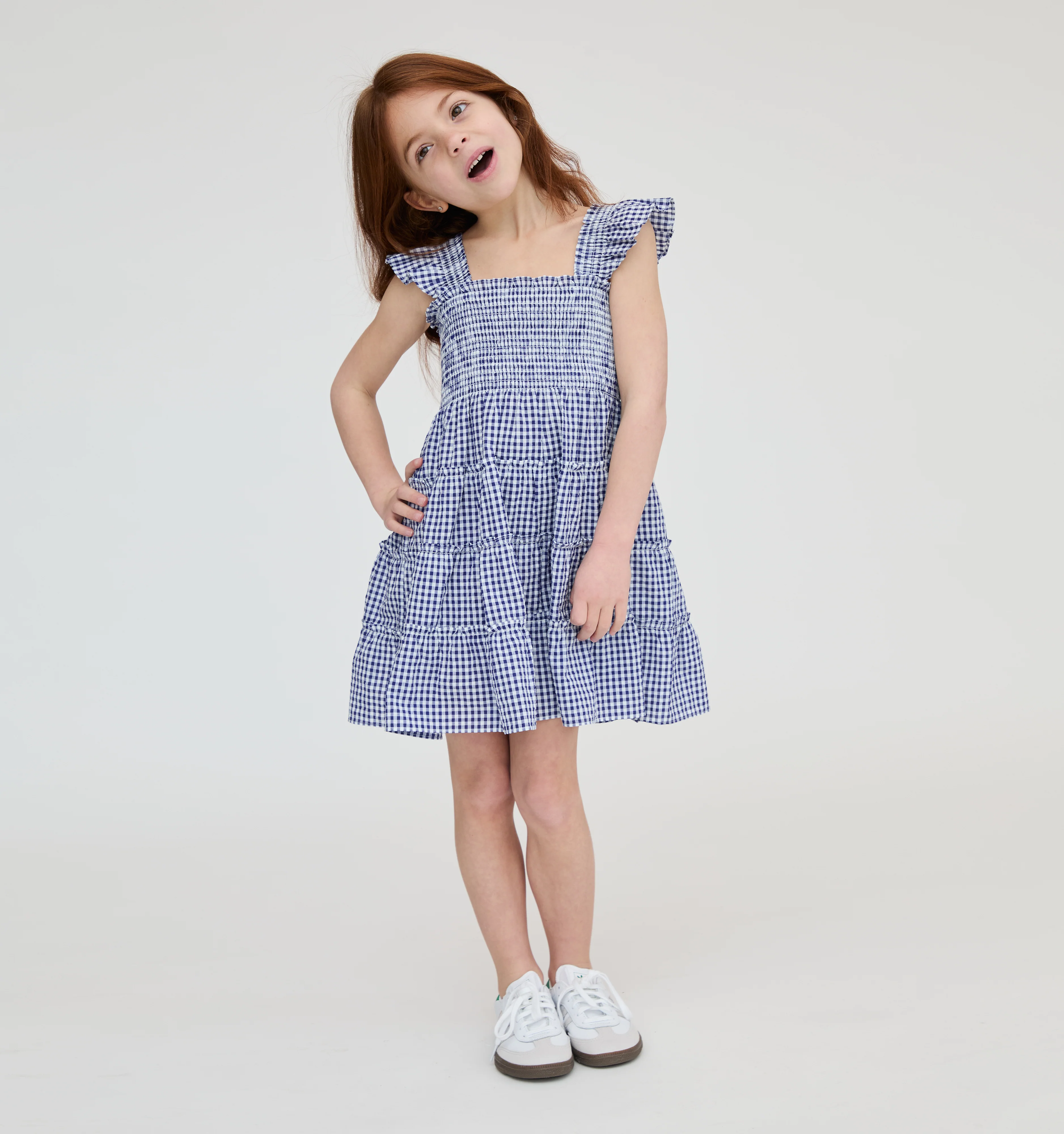 The Tiny Ellie Nap Dress - Navy Gingham