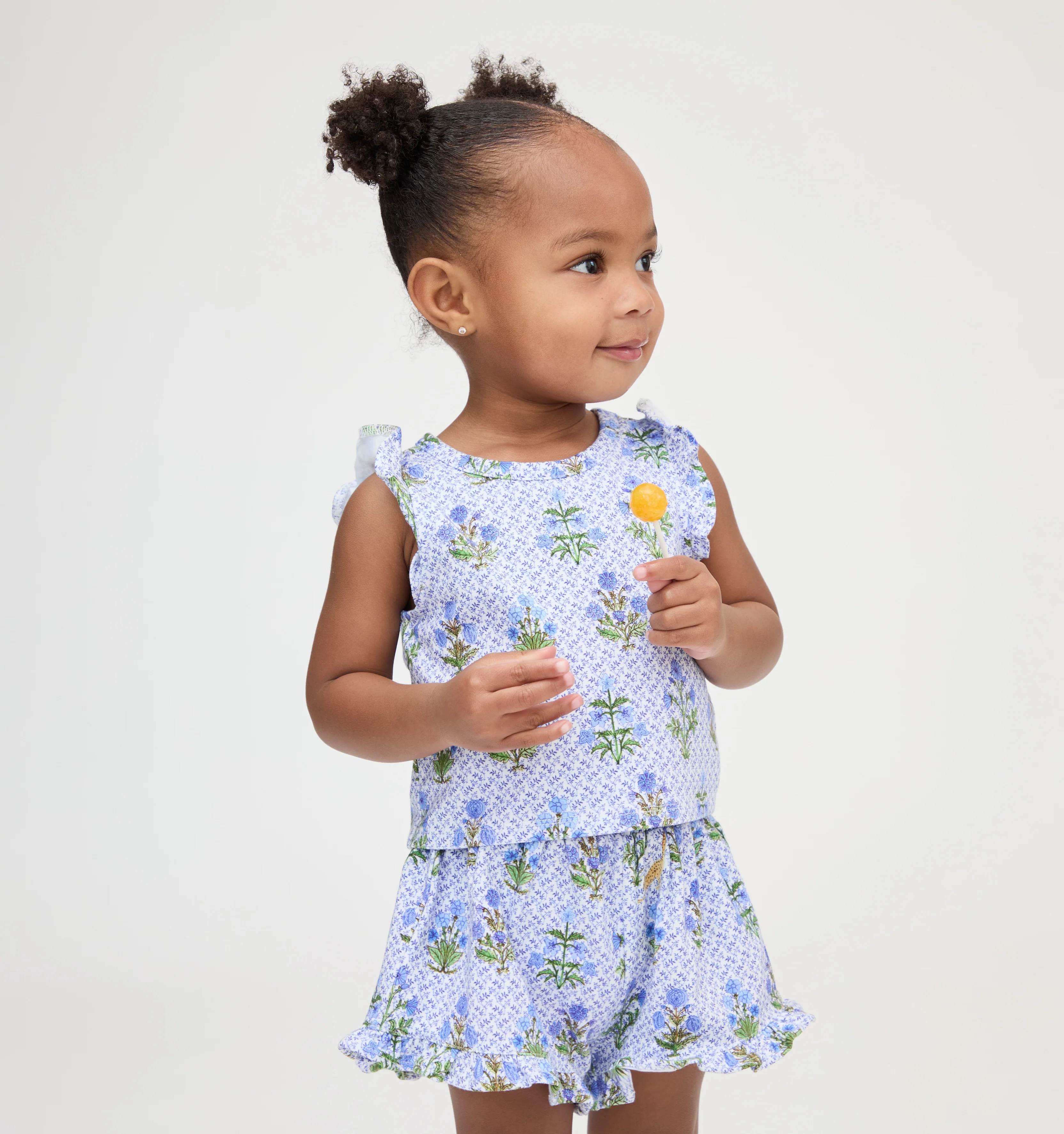 The Baby Lala Short Set - Blue Block Print