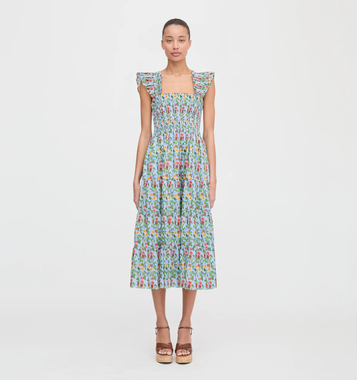 The Ellie Nap Dress - Geranium Stripe