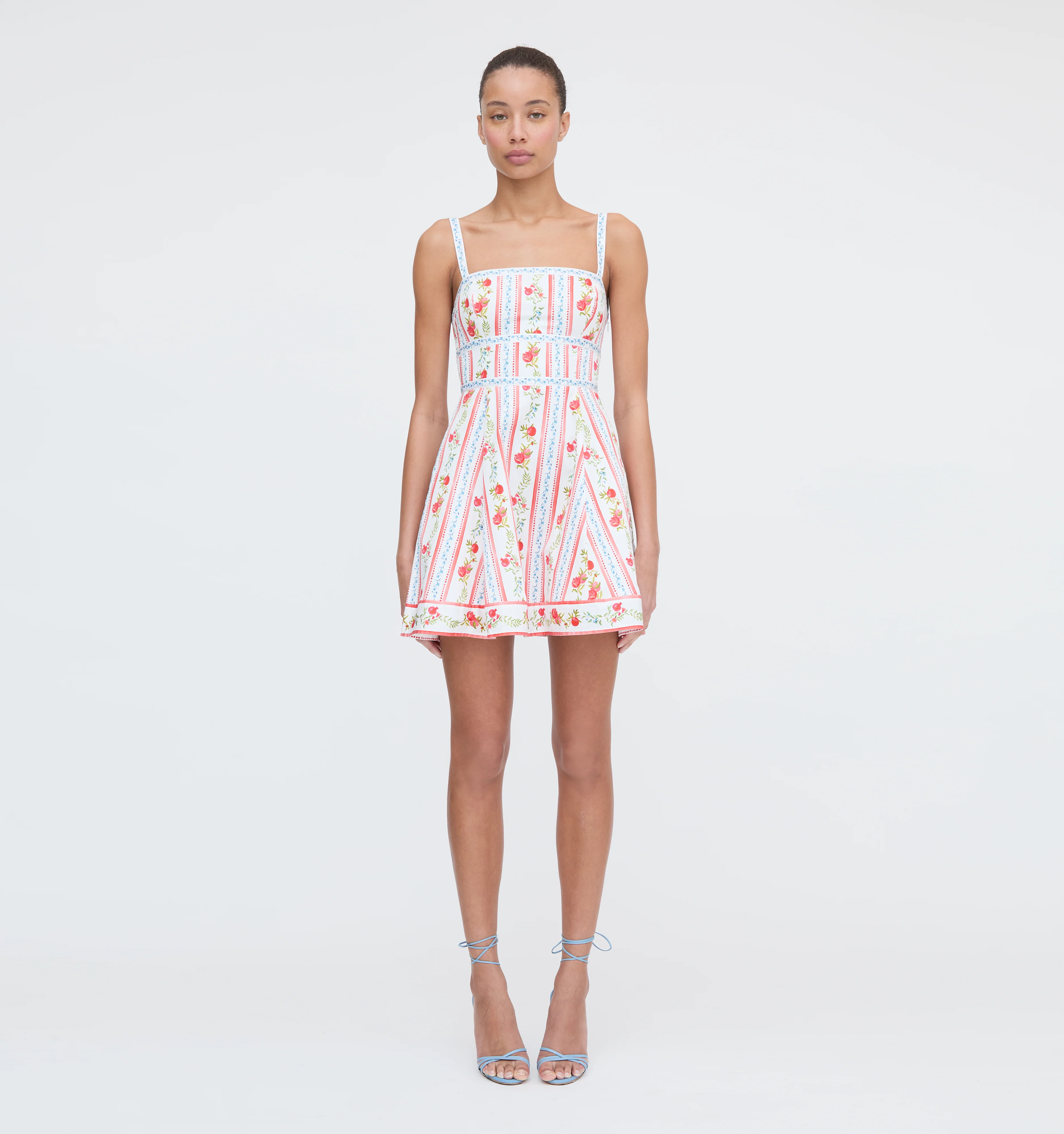The Margot Mini Dress - Pomegranate Stripe