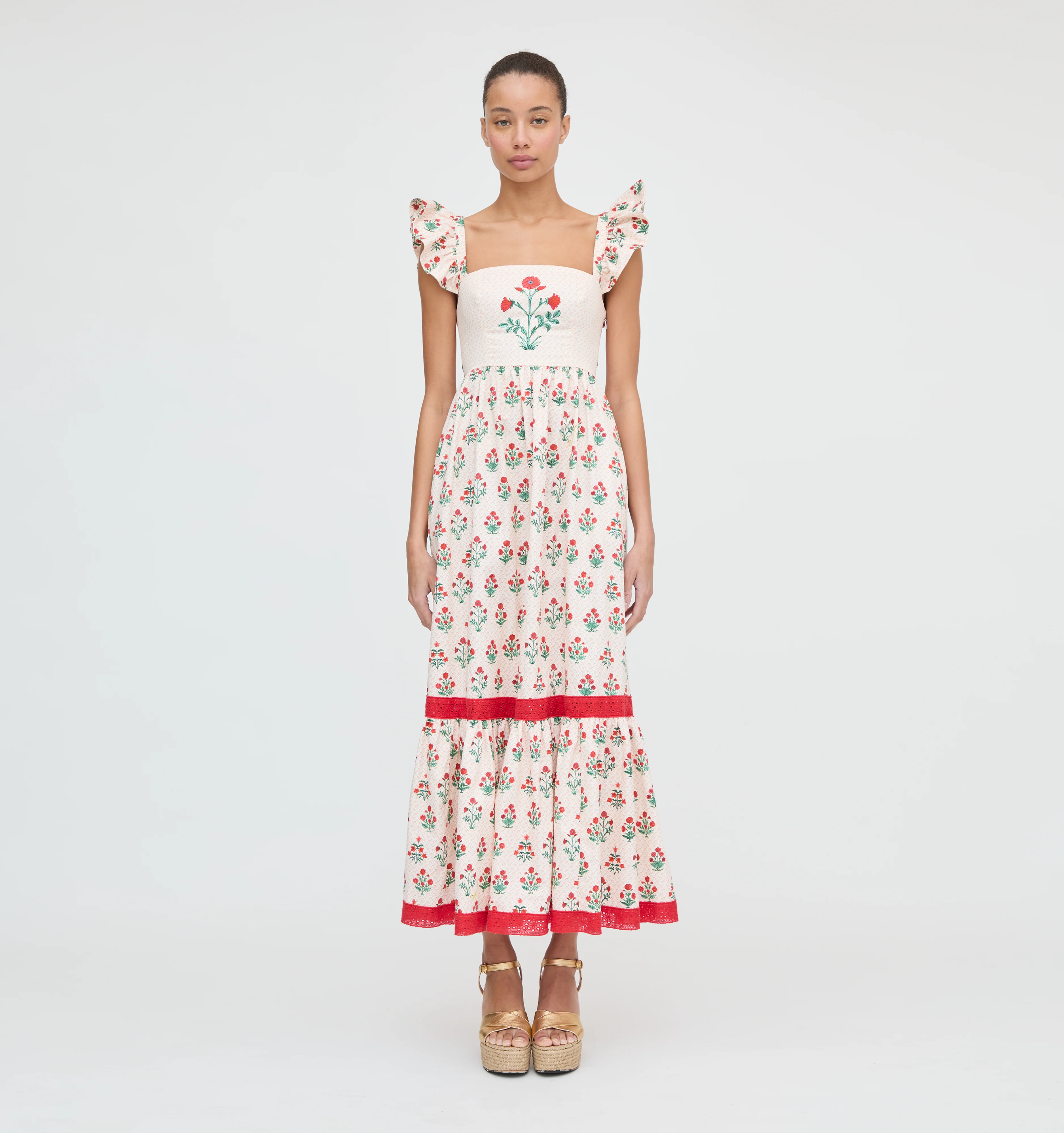 The Pippa Dress - Poppy Block Print