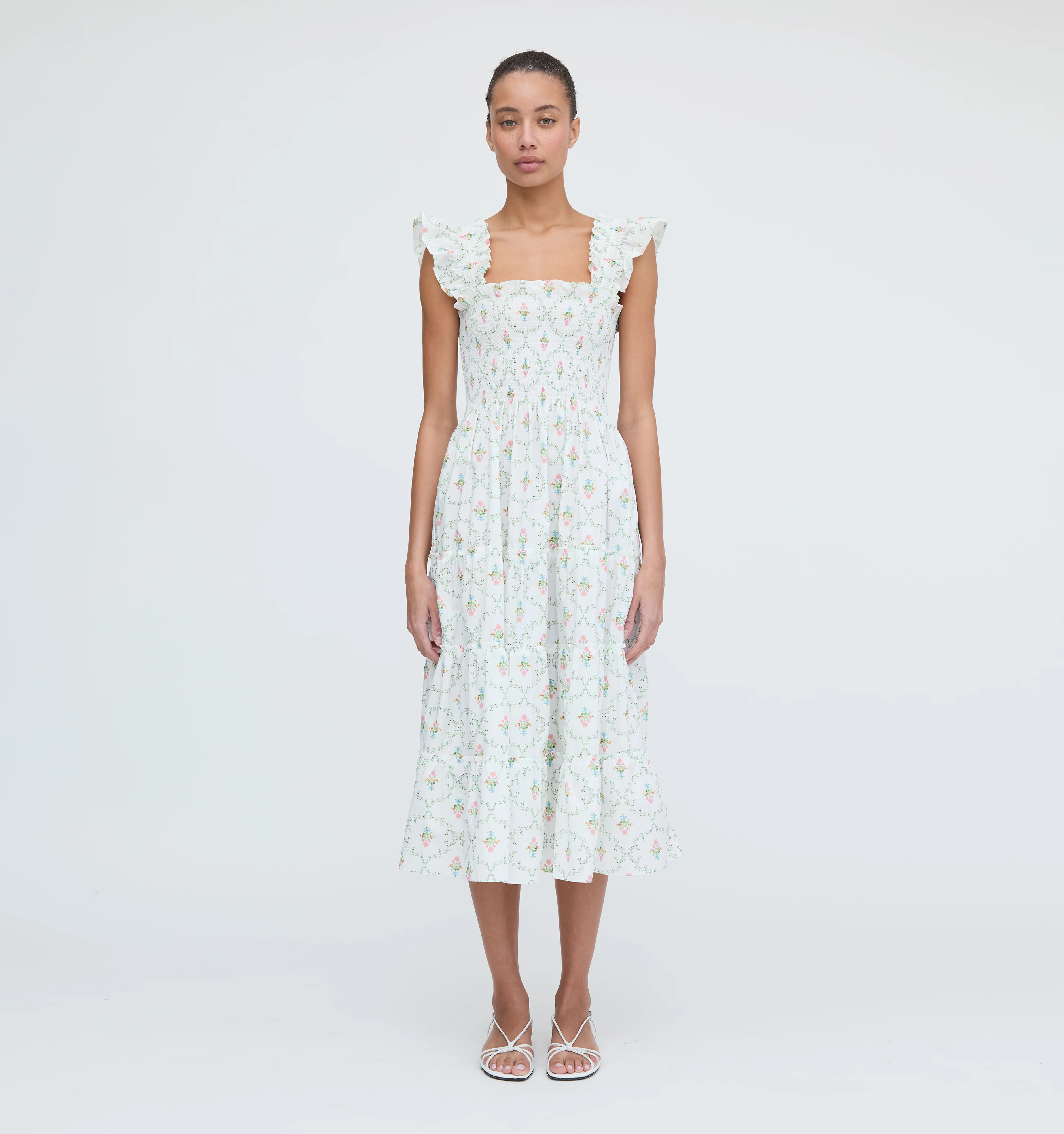 The Ellie Nap Dress - Pastel Trellis