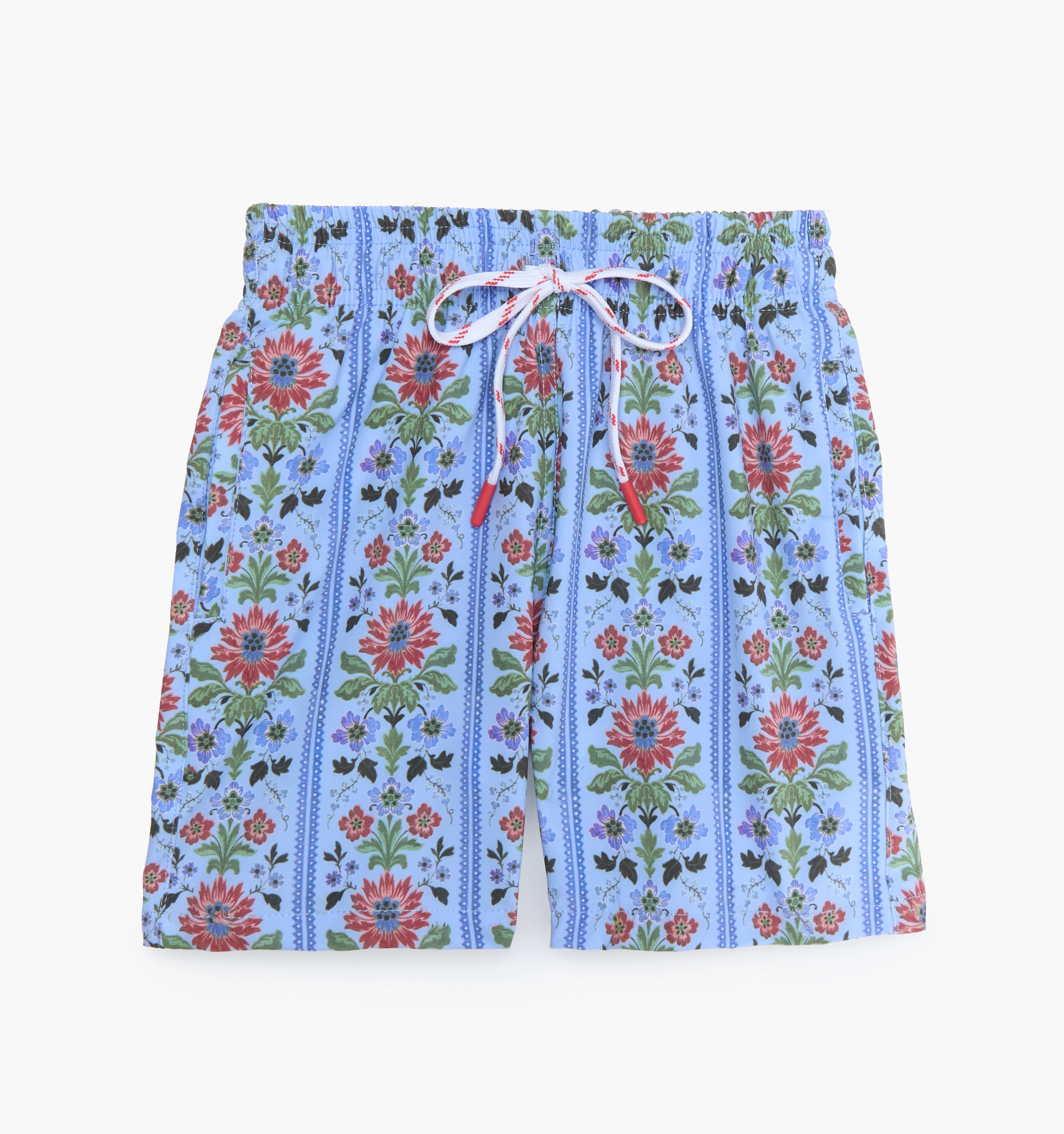 The Baby Julien Swim Trunk - Blue Floral Block Stripe