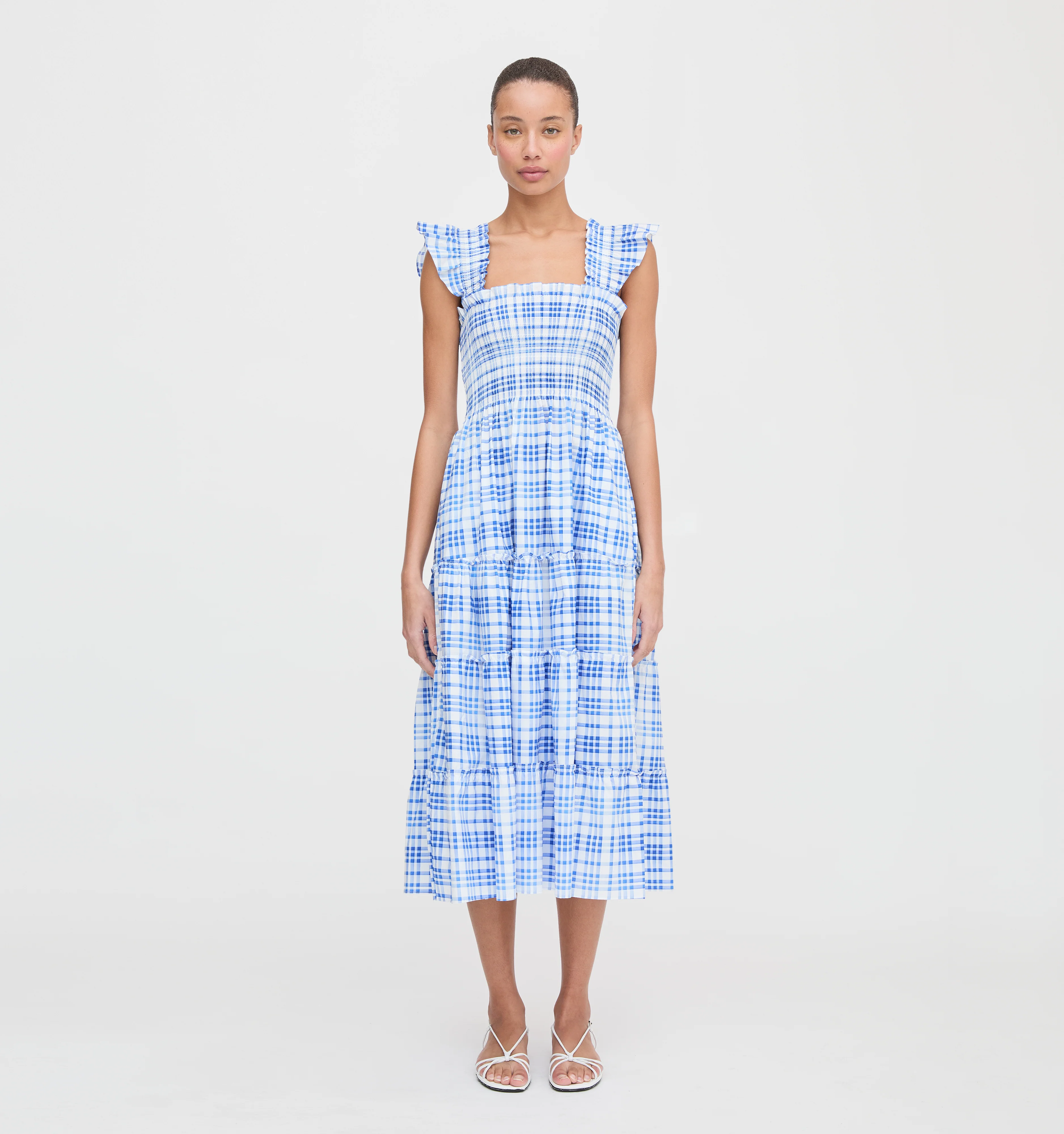 The Ellie Nap Dress - Blue Watercolor Gingham