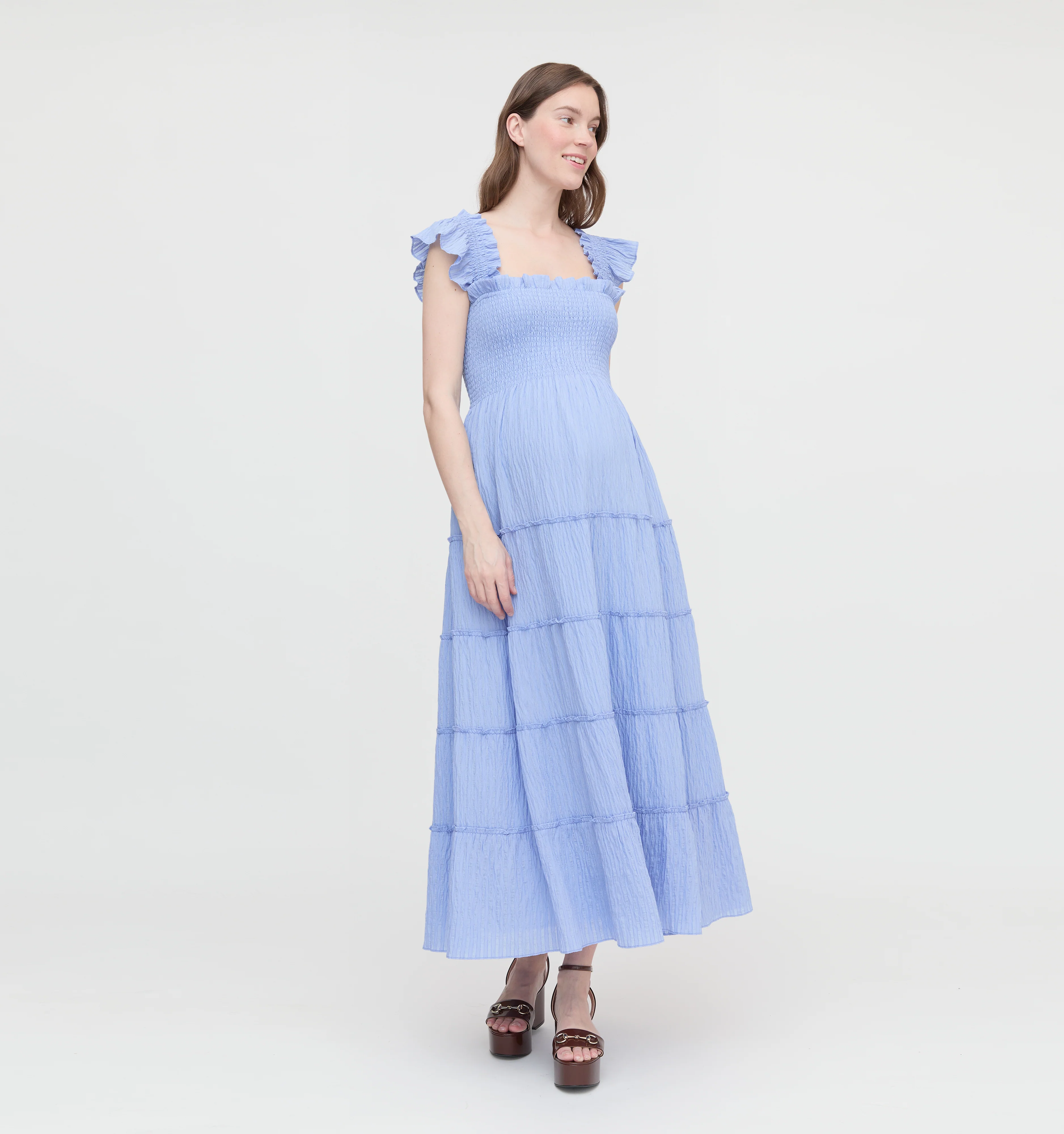 The Maternity Ellie Maxi Nap Dress - Bluebird