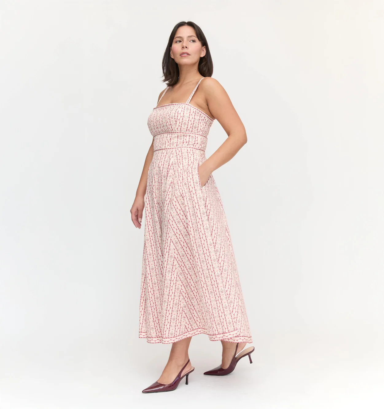 The Margot Dress - Pink Emma Stripe