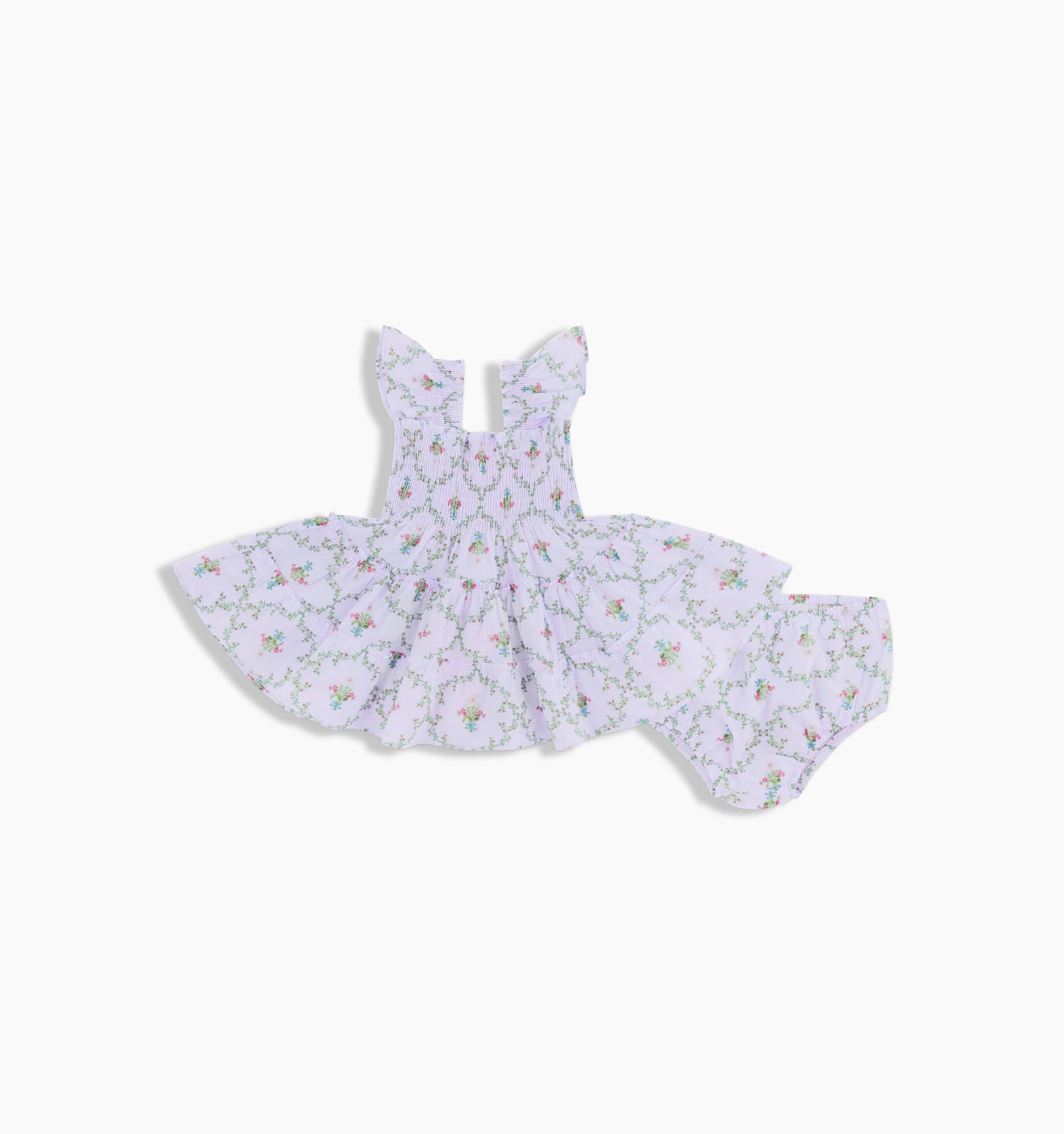 The Hill House x La Coqueta Baby Ellie Nap Dress - Lilac Trellis