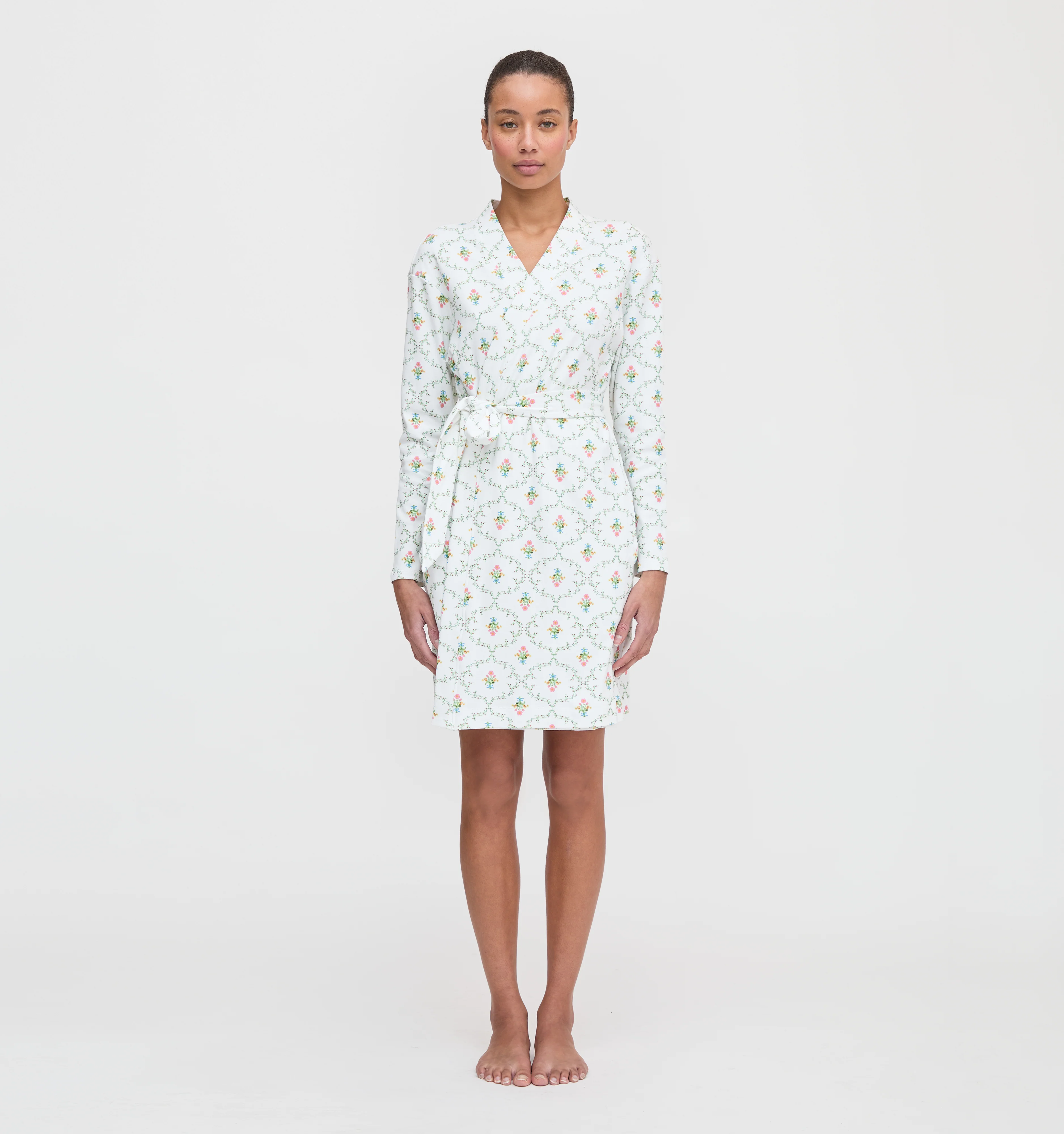 The Ivory Robe - Pastel Trellis