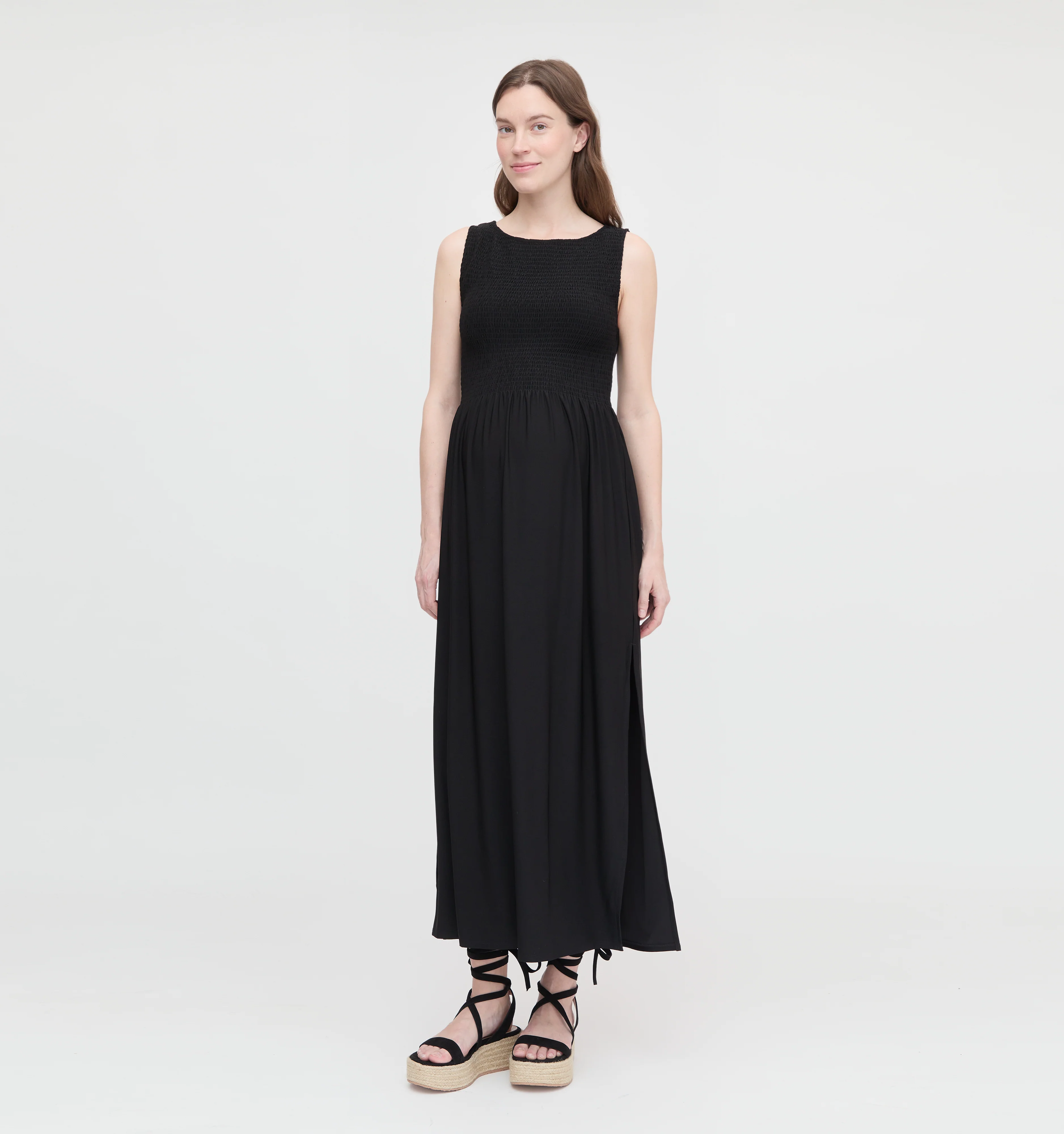 The Maternity Cosima Nap Dress - Black Jersey