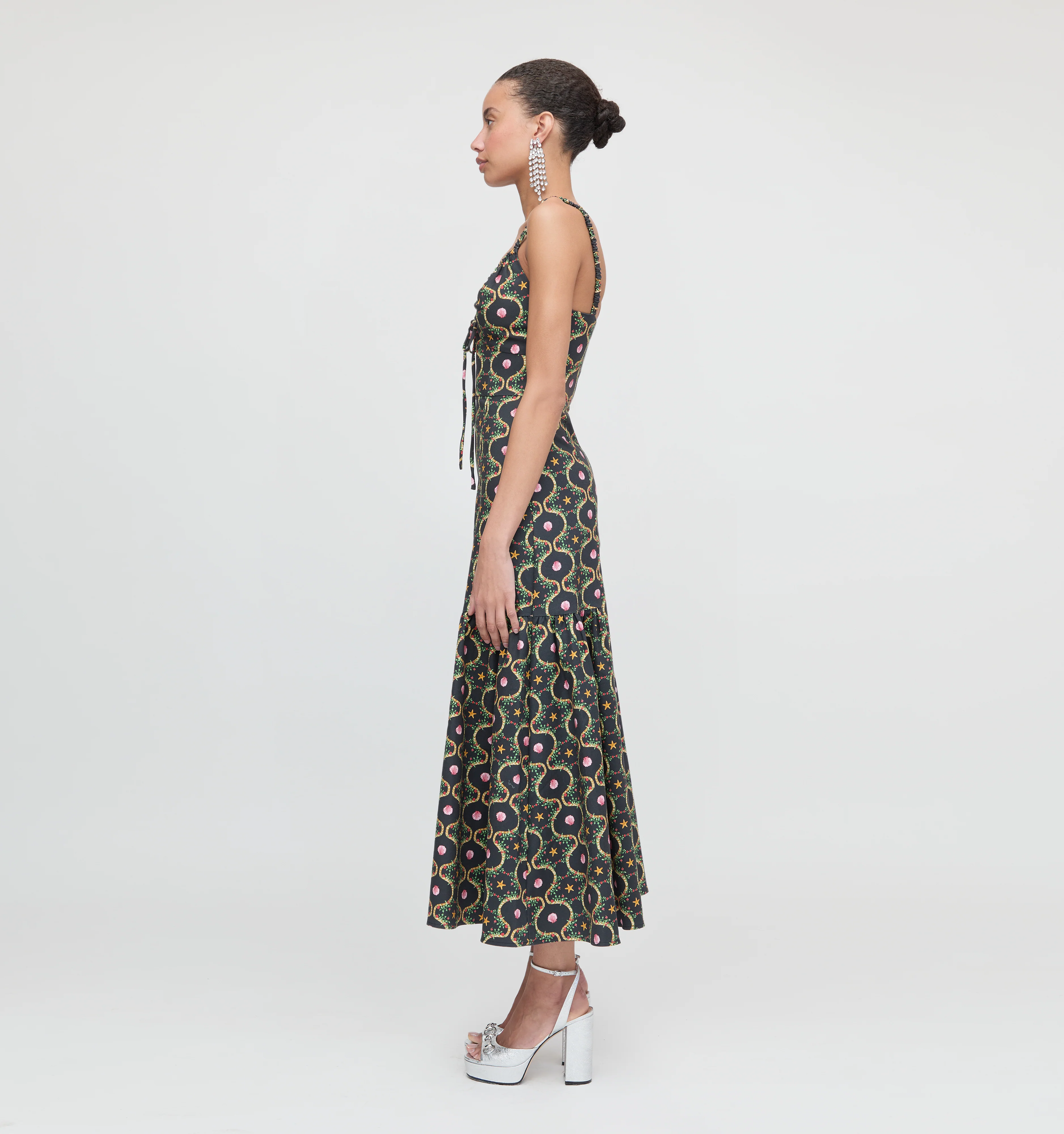 The Lillie Dress - Black Cisco Trellis