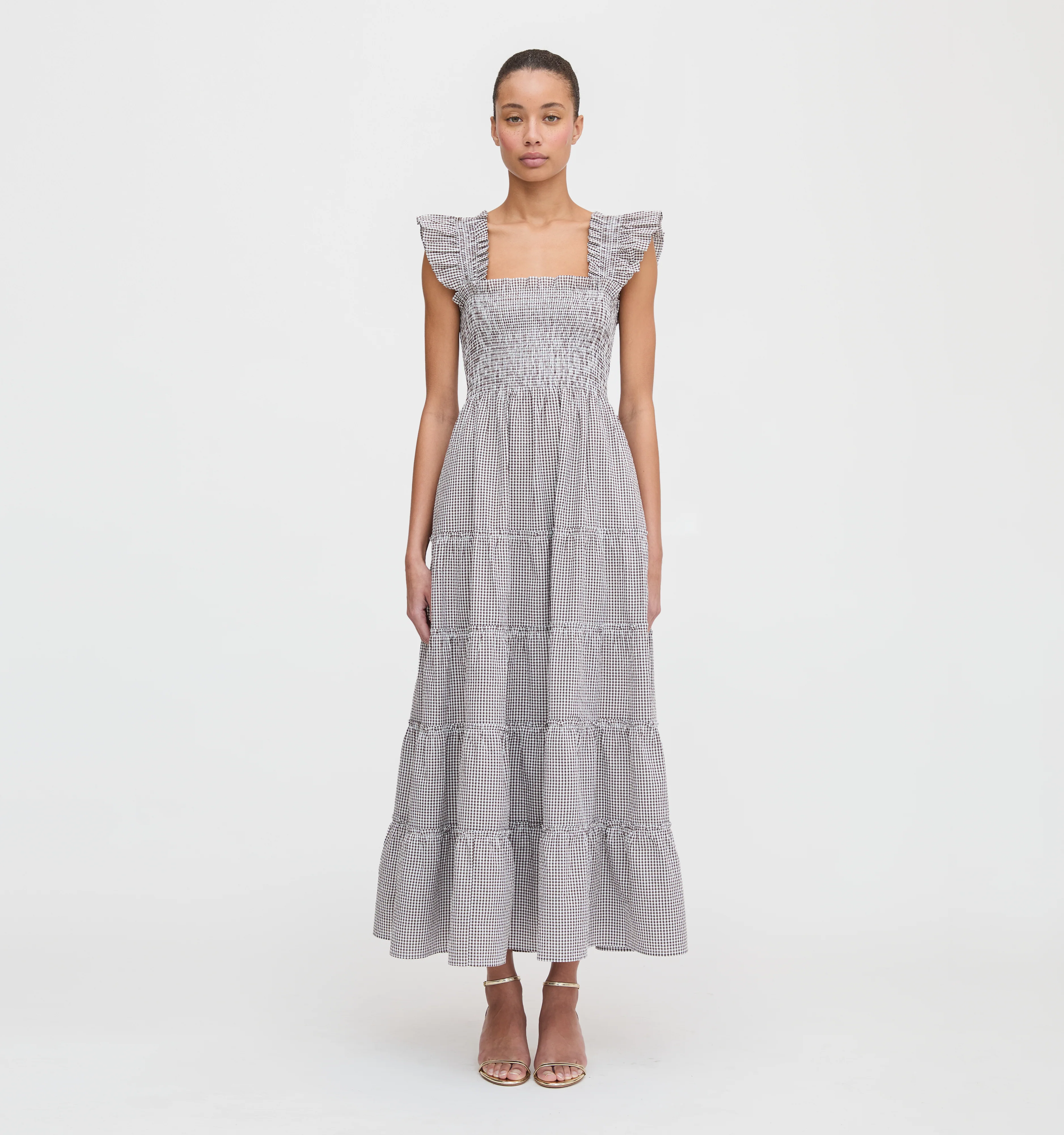 The Ellie Maxi Nap Dress - Chocolate Gingham