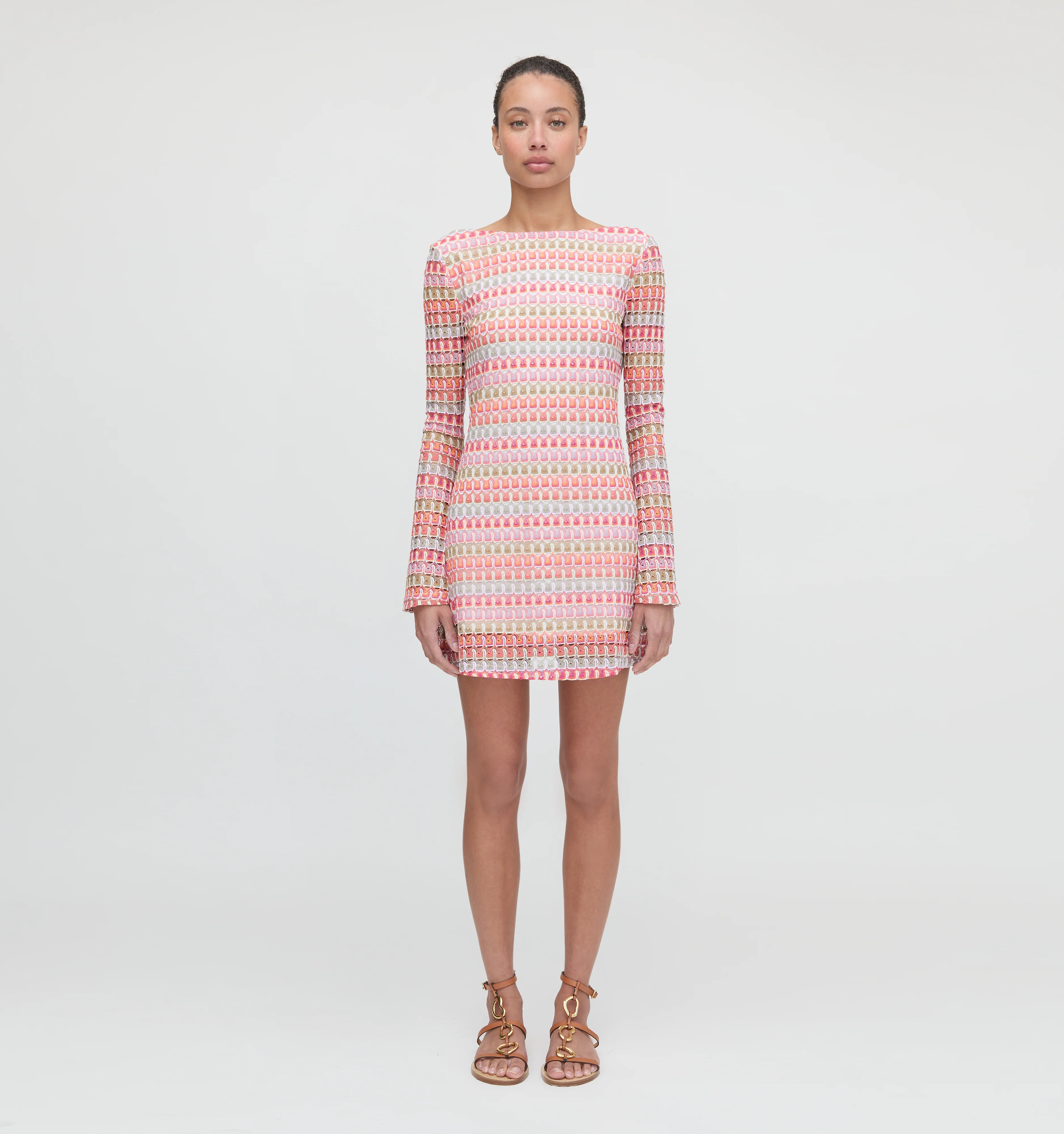 The Nathalie Dress - Pastel Crochet Knit