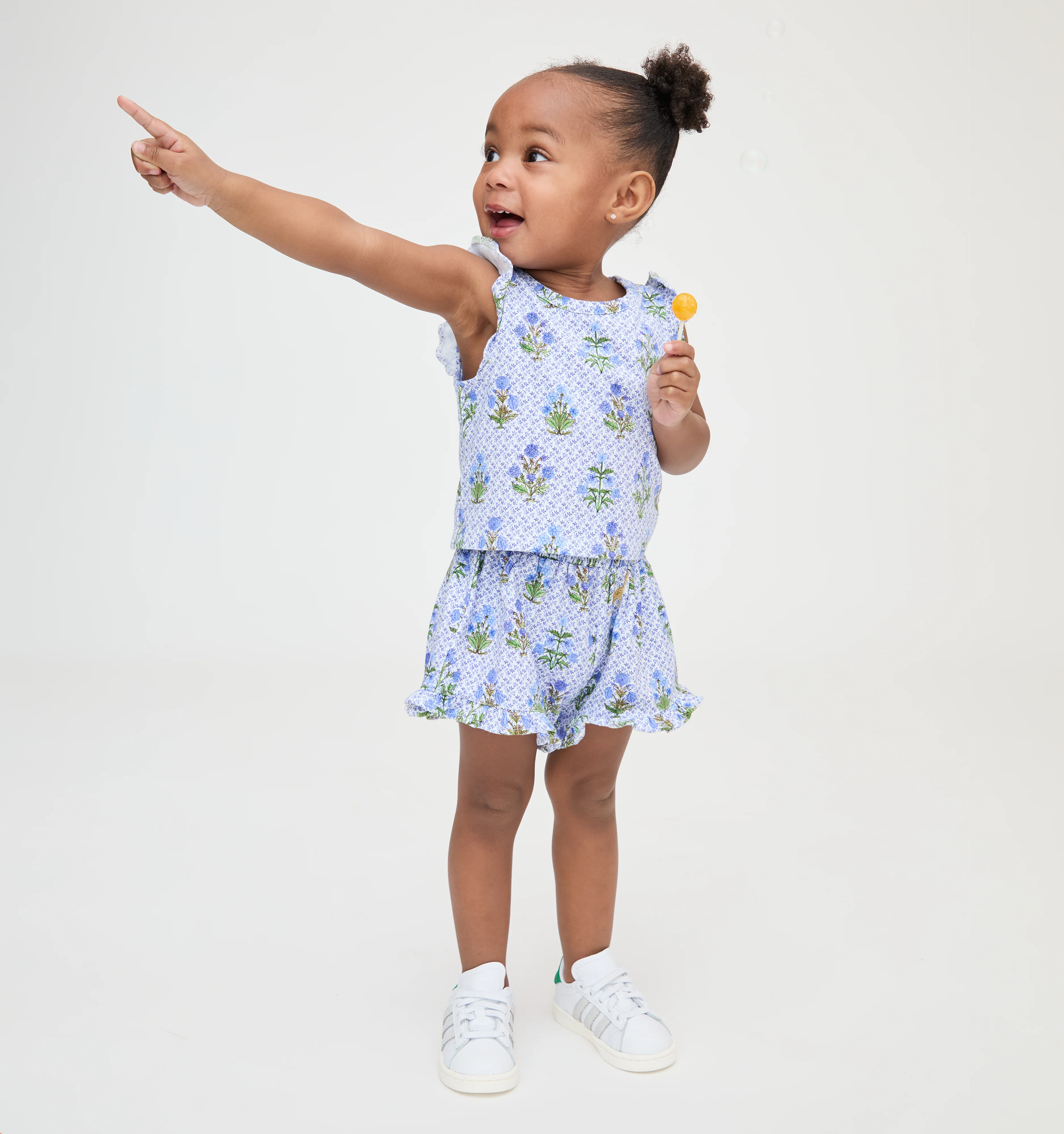 The Baby Lala Short Set - Blue Block Print
