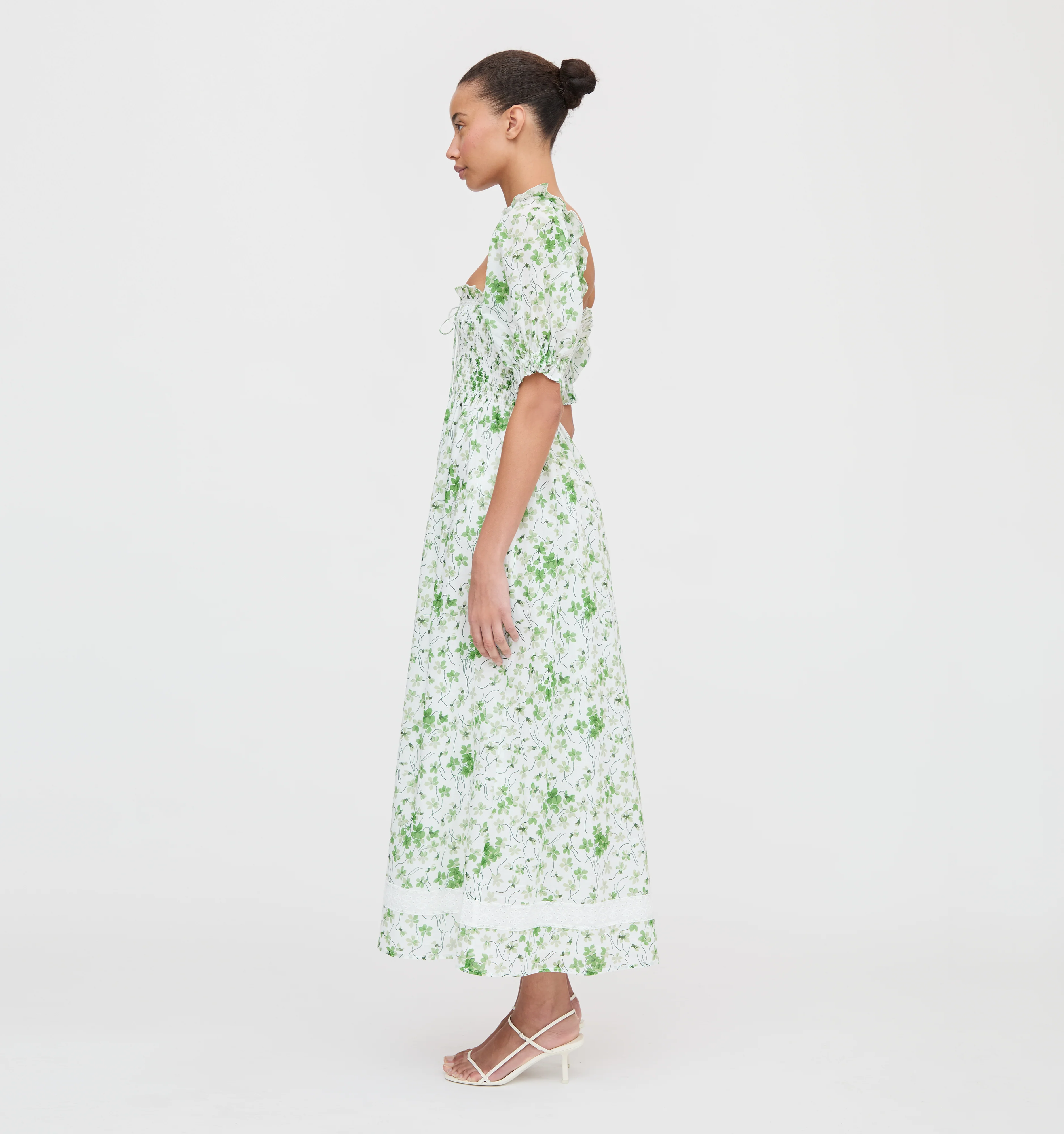 The Scarlett Nap Dress - Green Sweet Peas